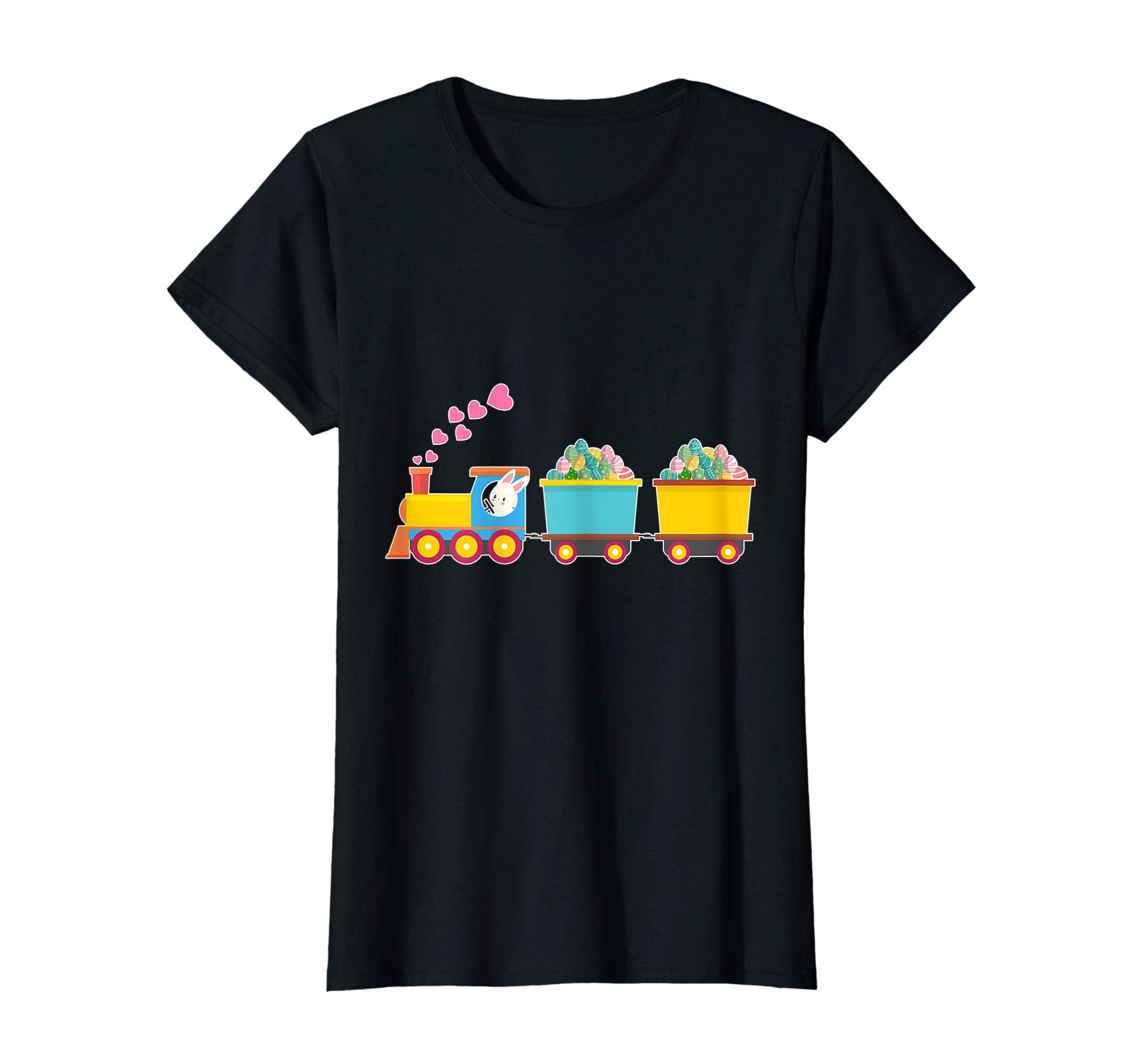 Bunny Rabbit Driving Train Carrying Easter Eggs Happy Shirt