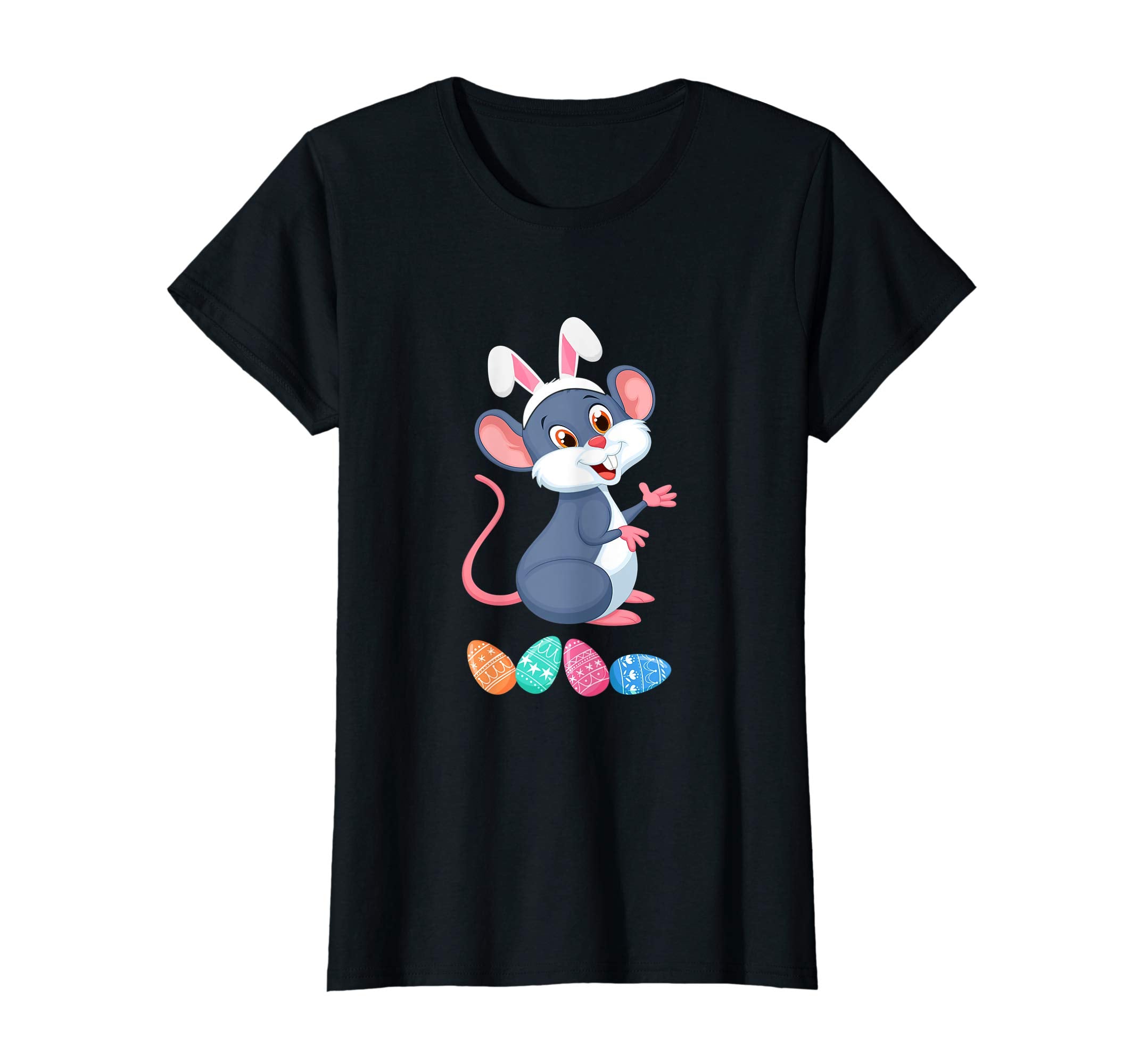 Funny Easter Mouse With Bunny Ears And Eggs T Shirt