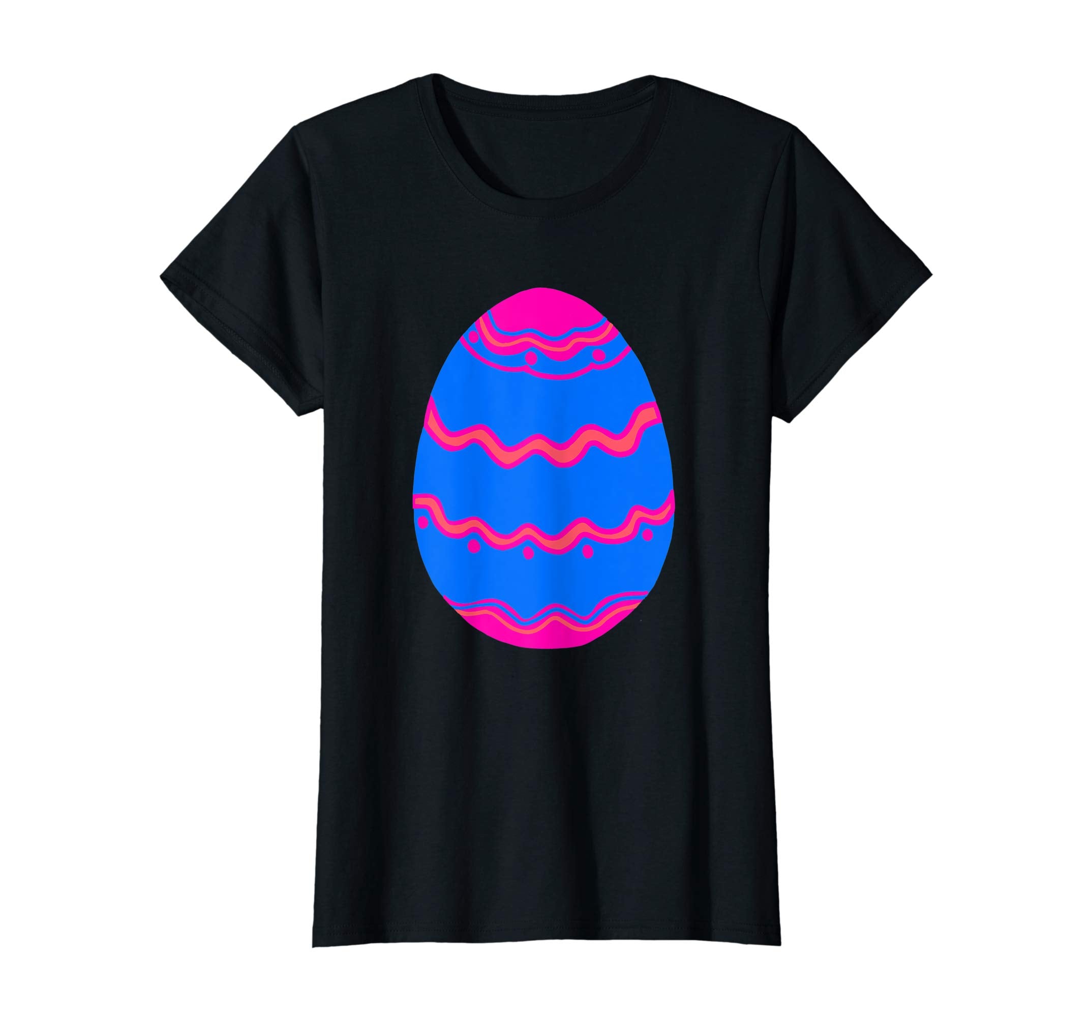 Easter bunny pink and dark blue egg tshirt