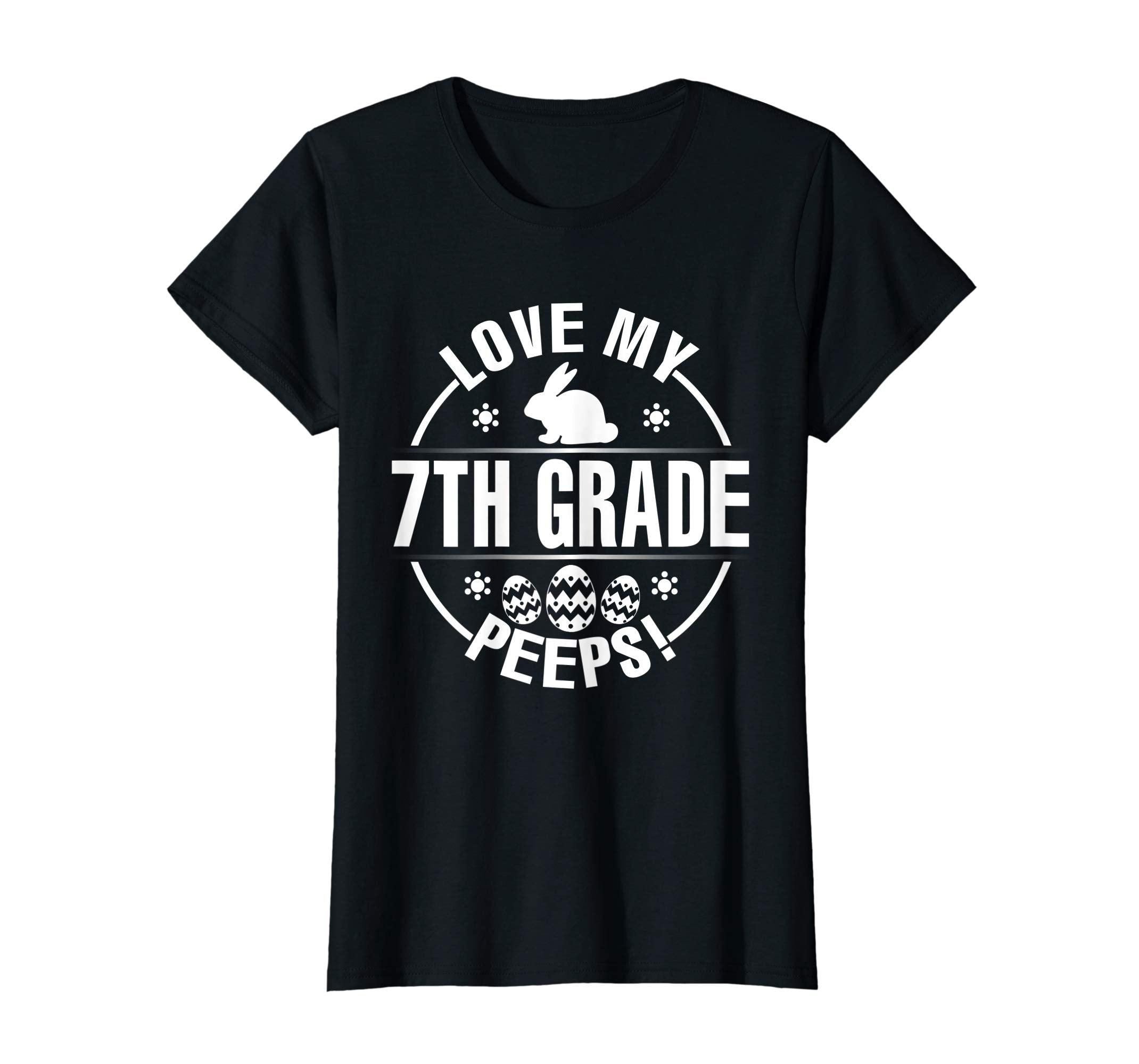 Bunny &amp; Easter Eggs Love My 7TH Grade Peeps Happy Day Shirt