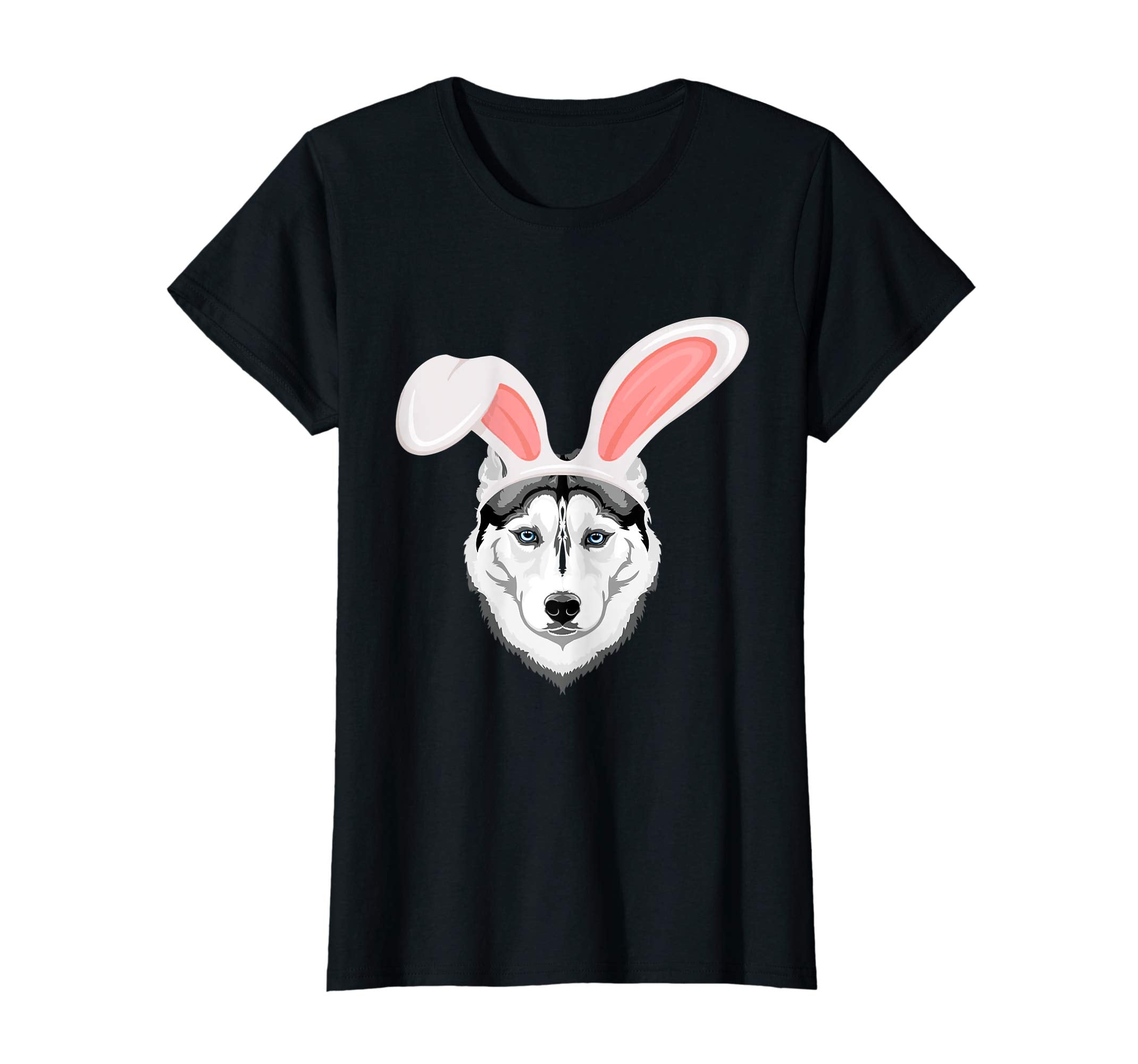 Siberian Husky Dressed As Easter Bunny Rabbit Ears T-Shirt