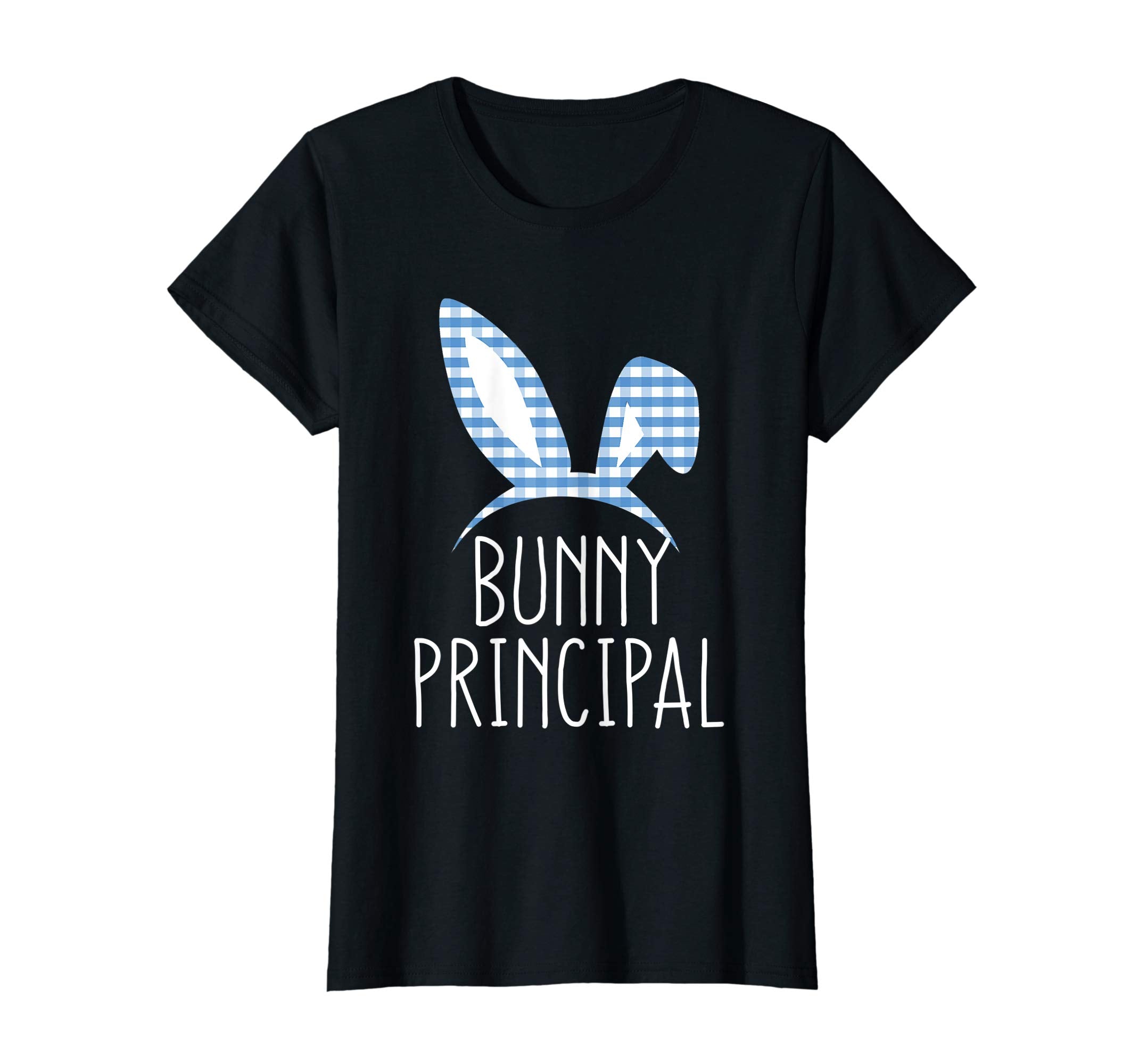 Bunny Principal Gingham Check Bunny Headband Easter T Shirt