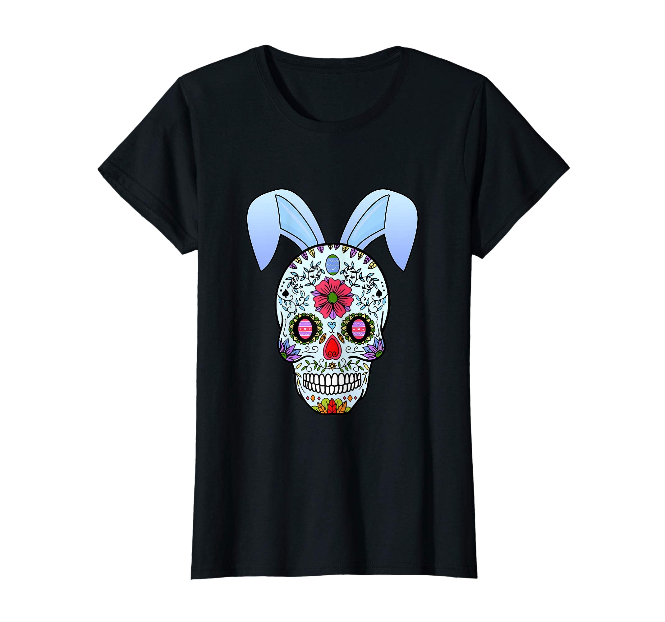 Funny Bunny Sugar Skull Easter Day T-Shirt Gift Day Of Dead