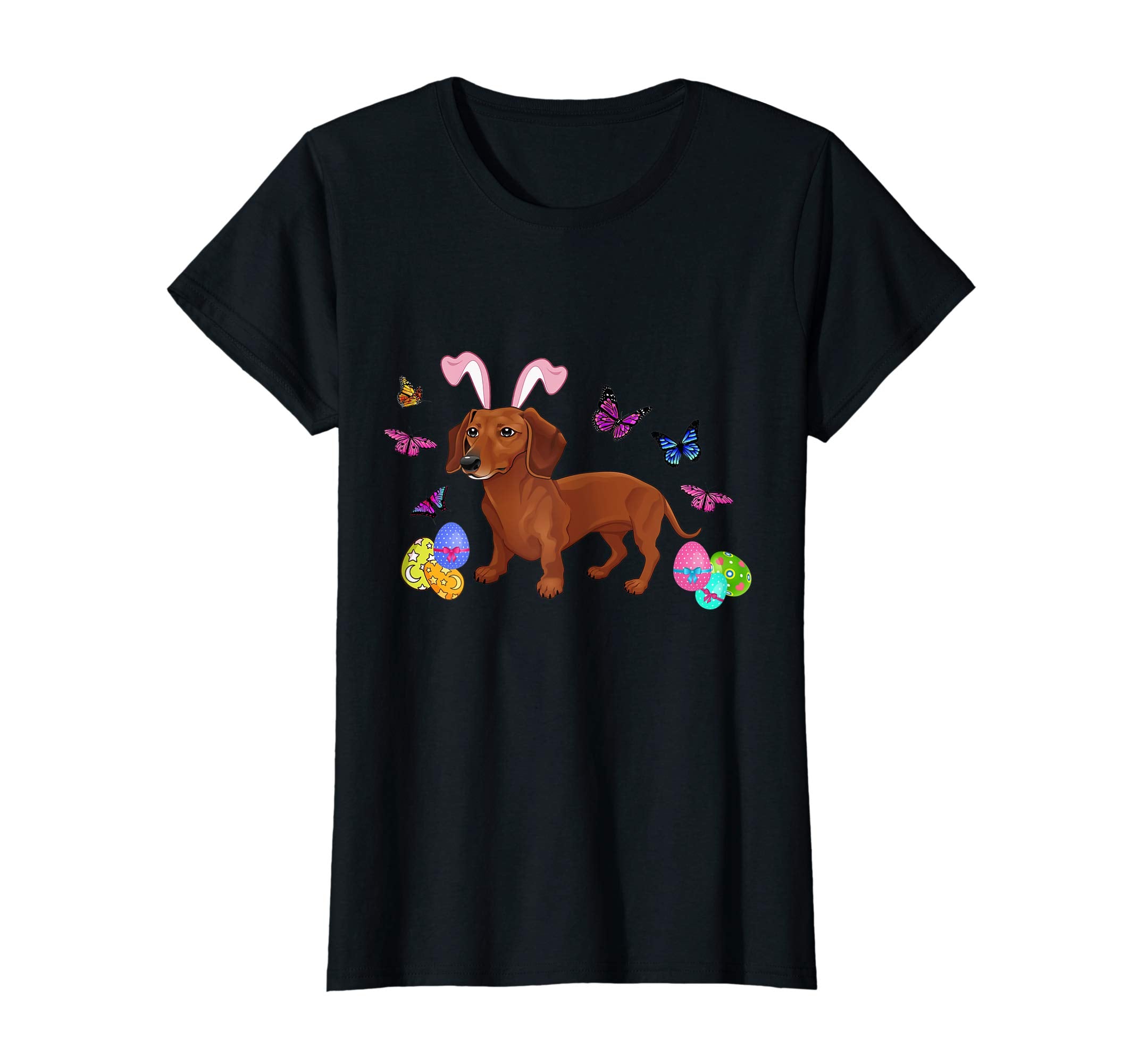 Dachshund Bunny Rabbit Happy Easter Day T-Shirt