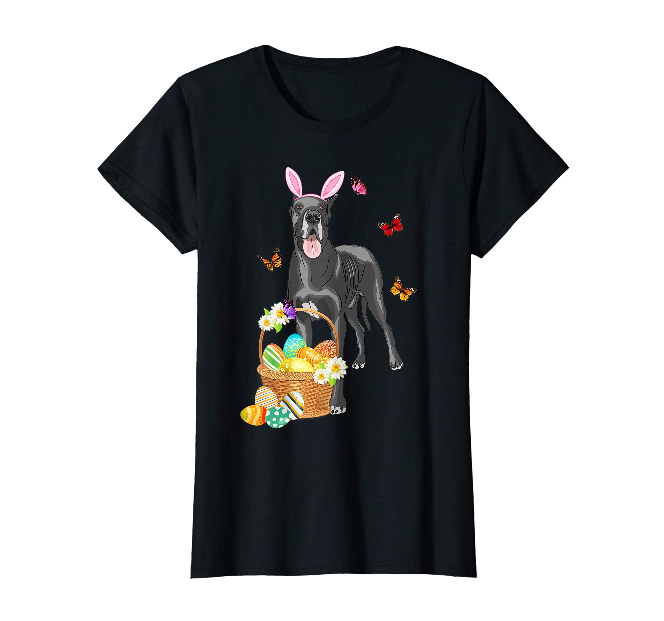 Great Dane Bunny Hat Rabbit Easter Eggs Shirt Happy Ea