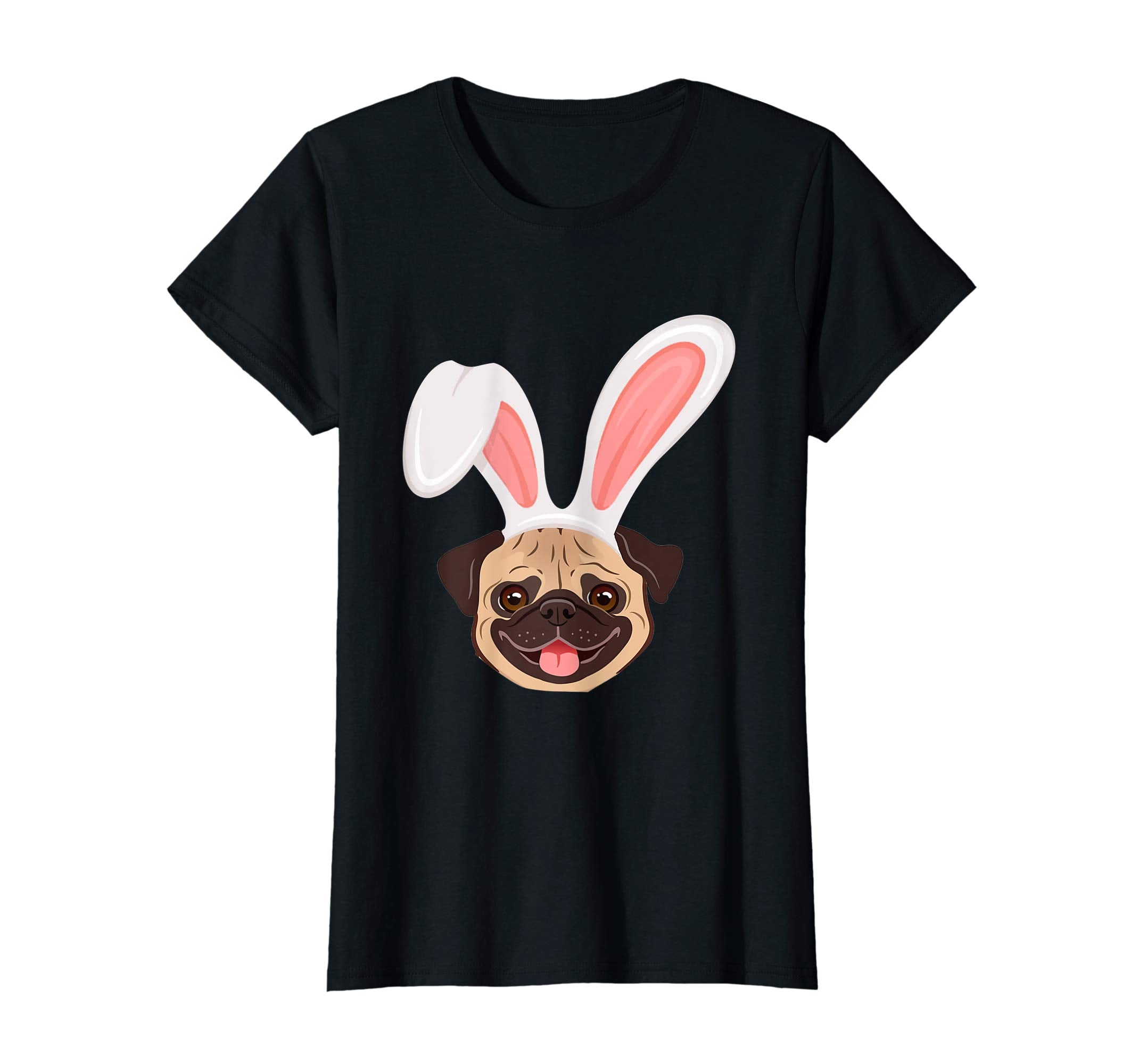 Funny Pug Dressed As Easter Bunny With Rabbit Ears T-Shirt