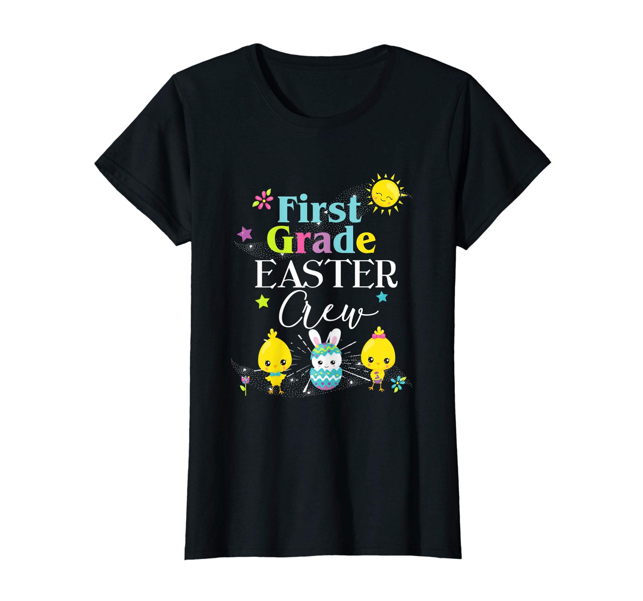 First Grade Teacher Student Easter School TShirt Cute Crew