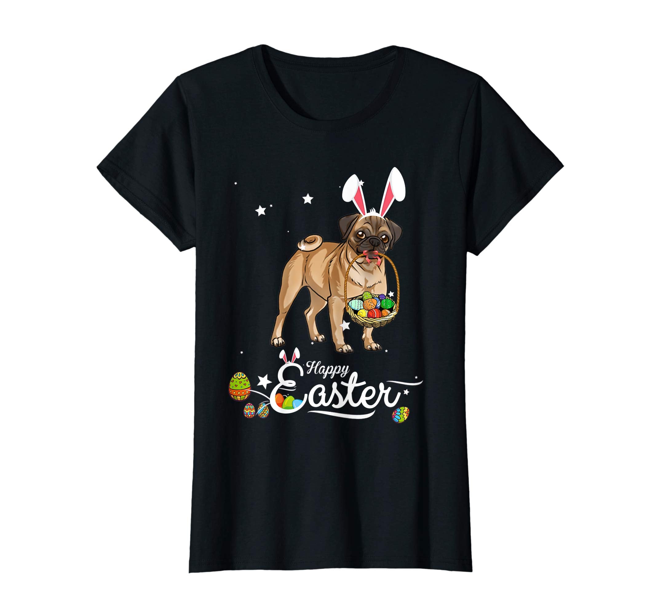 Pug Dog With Bunny Hat Easter Costume T Shirt