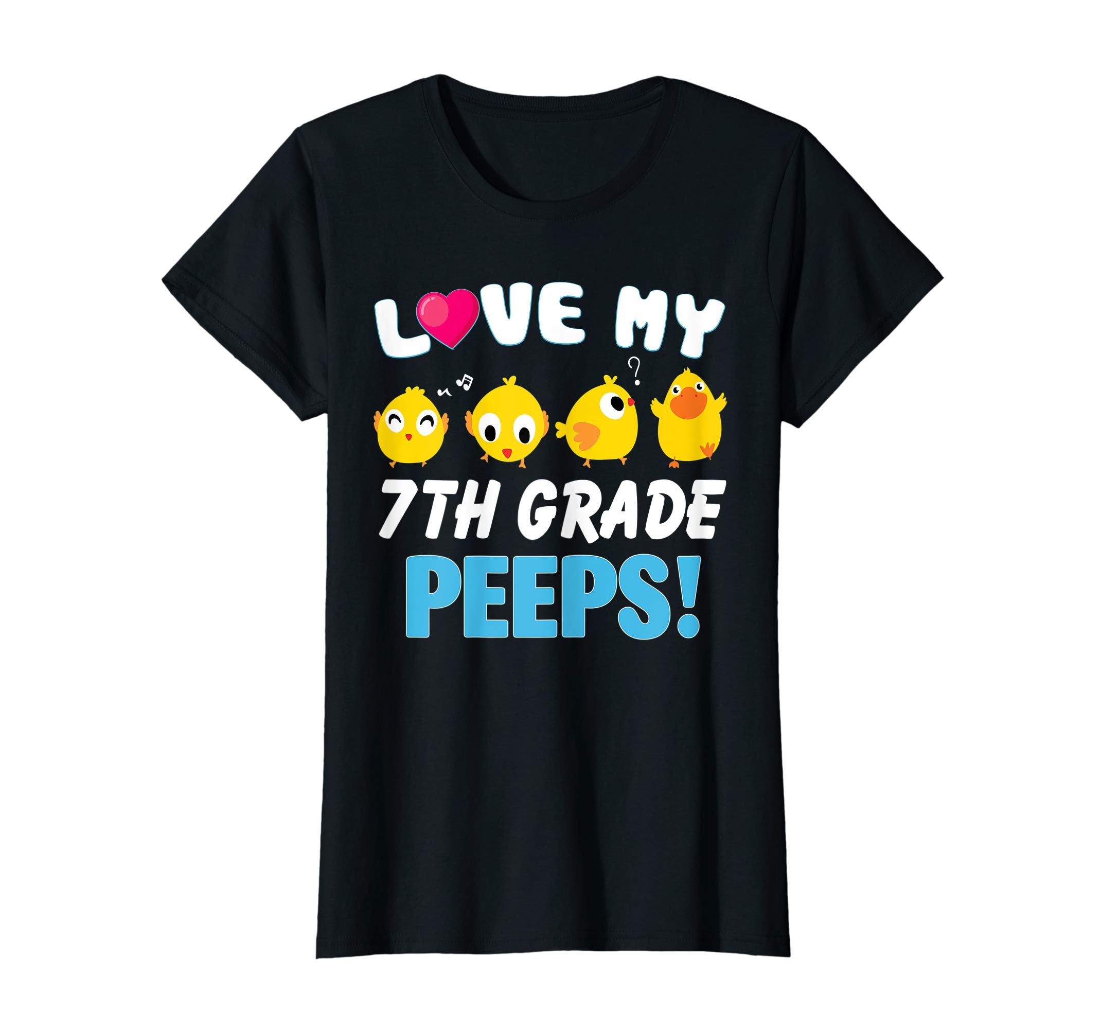I Love My 7TH Grade Peeps Chicks Happy Easter Teacher Shirt