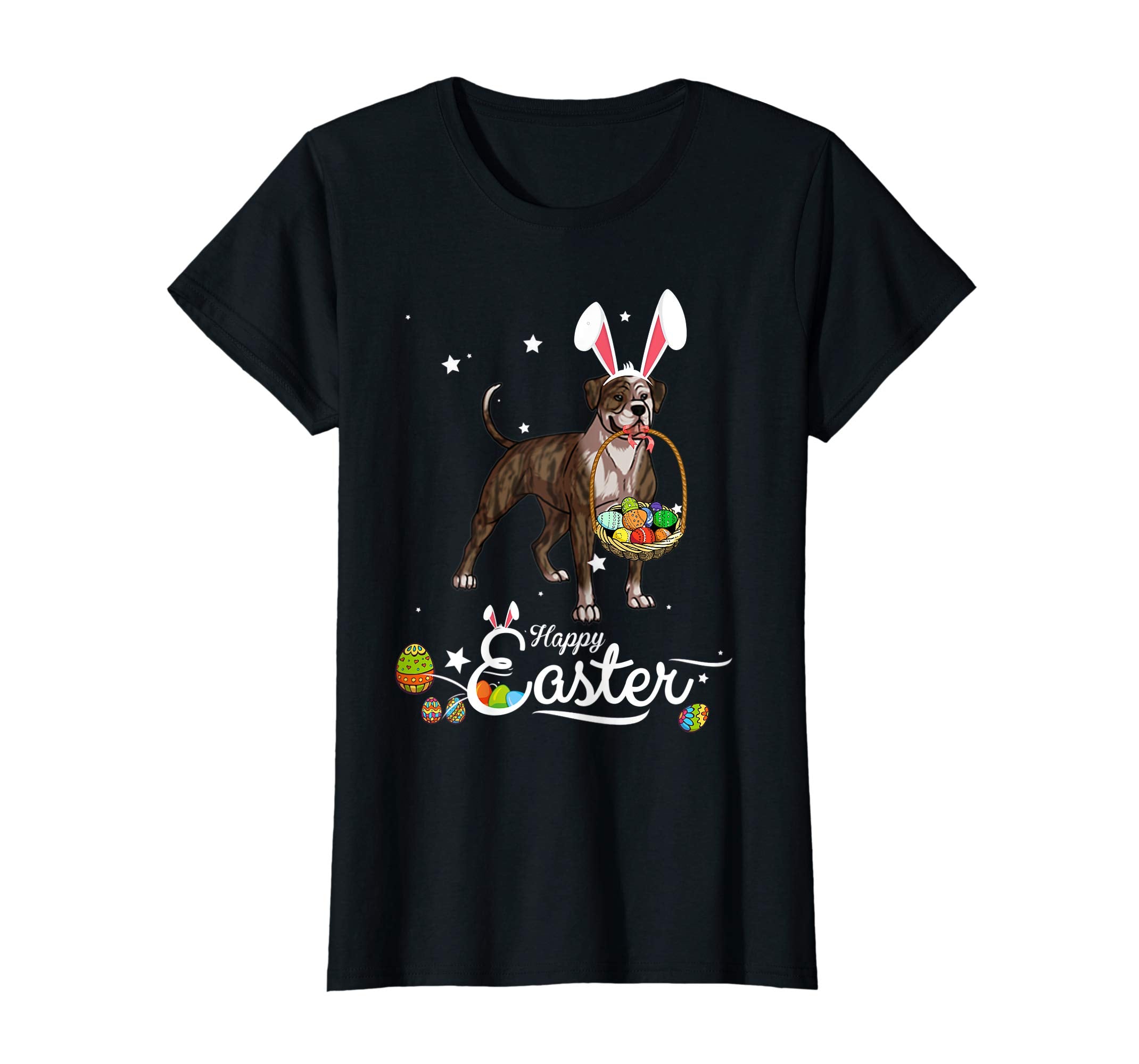 American Bulldog Dog With Bunny Hat Easter Costume T Shirt