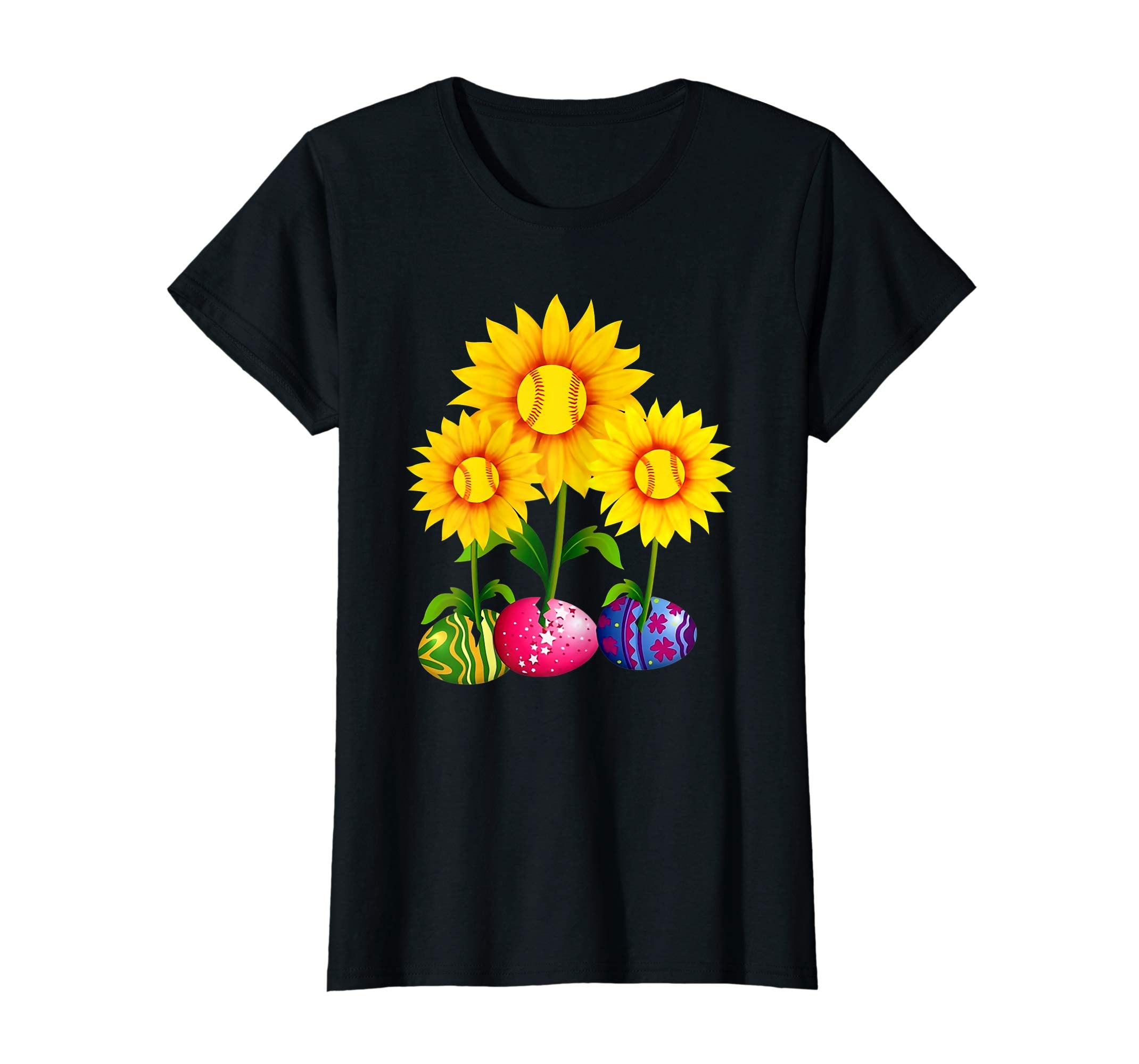 Sunflower Easter Eggs Hippie Easter Day T-Shirt