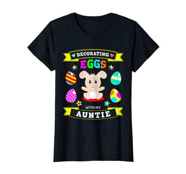 Aunt Easter Bunny Egg Decorating Tshirt Niece Nephew
