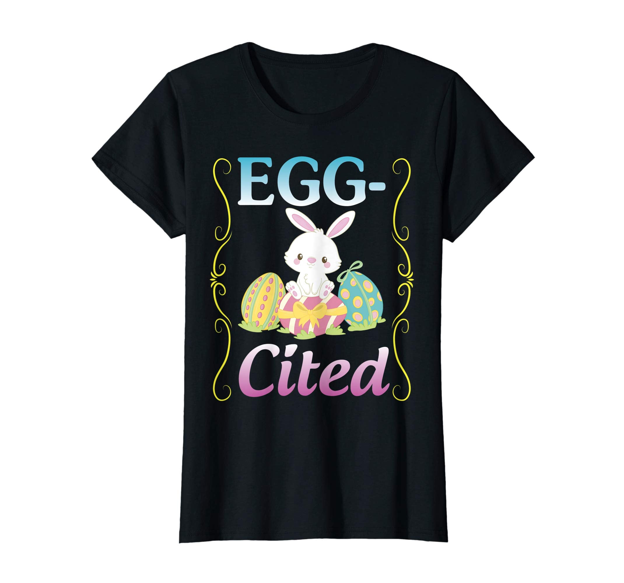 Bunny Rabbit Playing Easter Eggs Shirt Eggcited Excellent