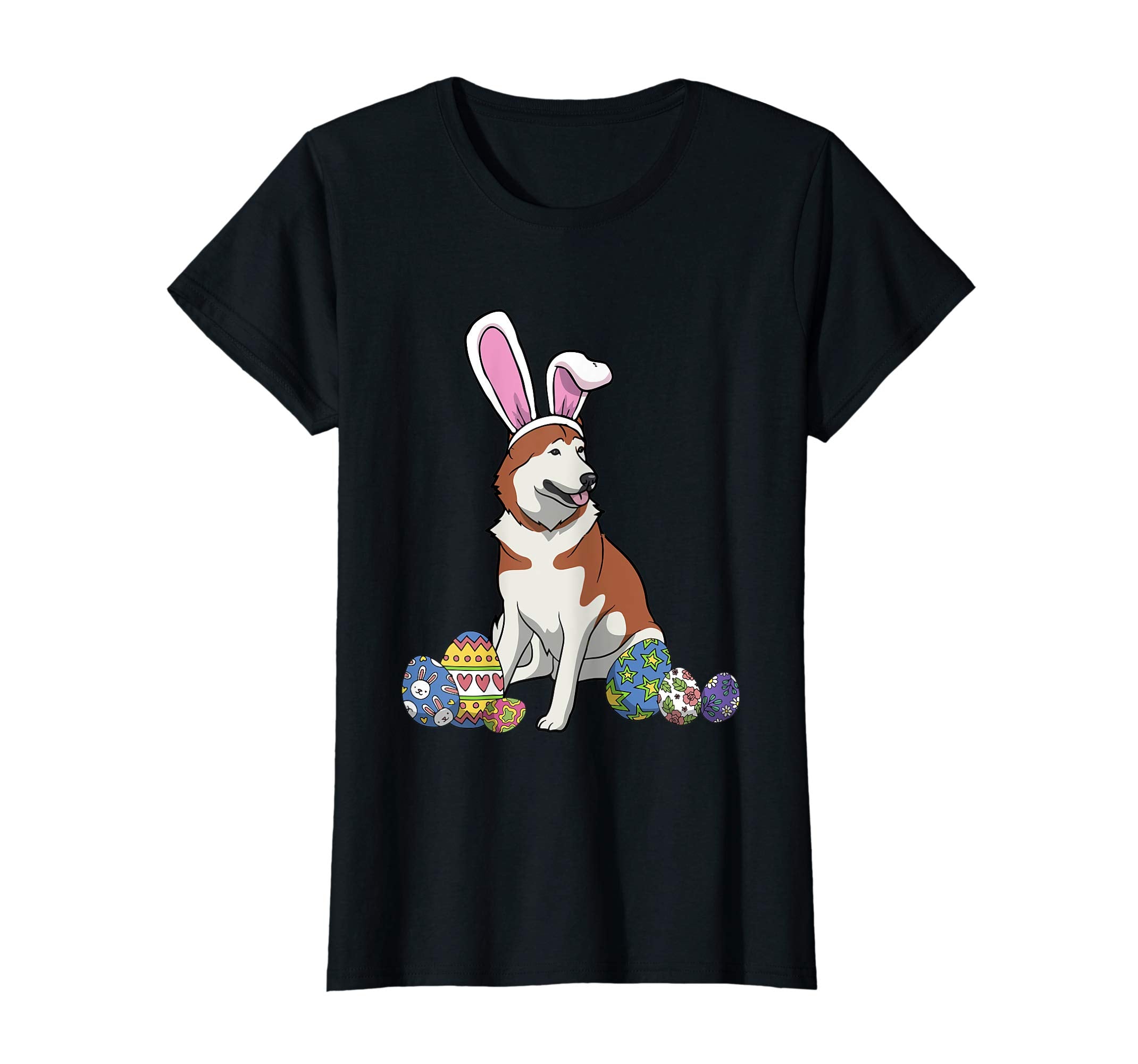 Funny Akita Dressed As Easter Bunny With Rabbit Ears T-Shirt
