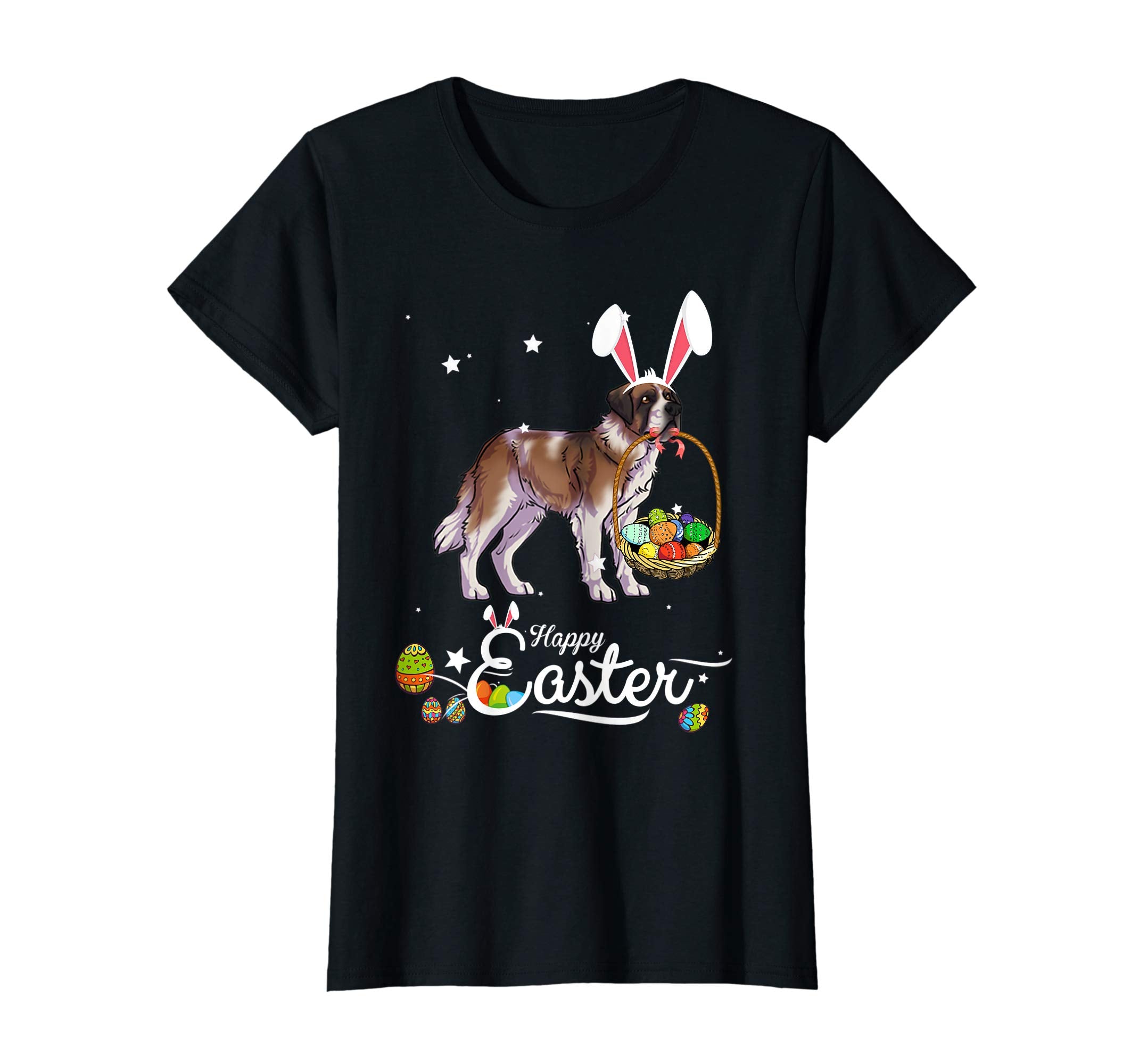 Saint Bernard Dog With Bunny Hat Easter Costume T Shirt