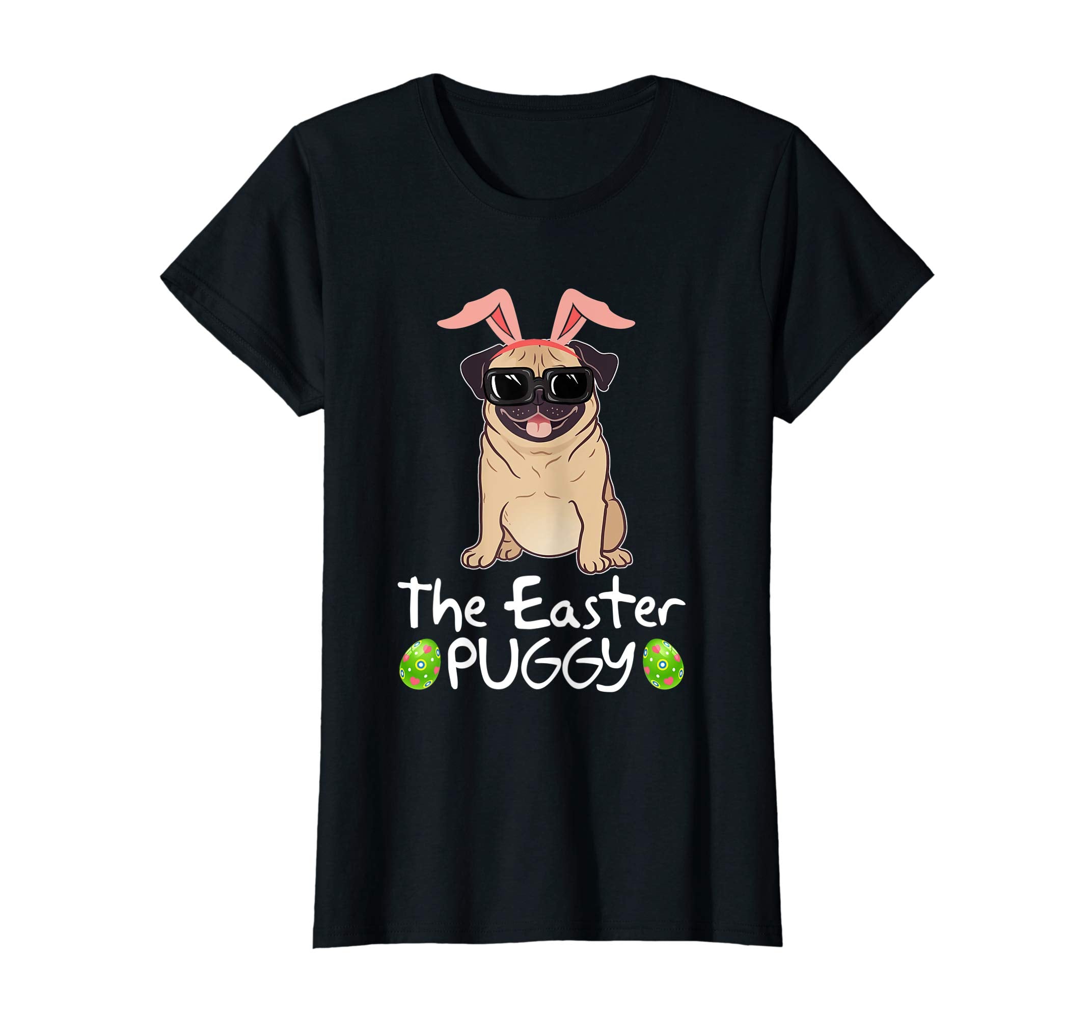 Funny Easter Pug Tshirt - Easter Puggy Bunny Shirt