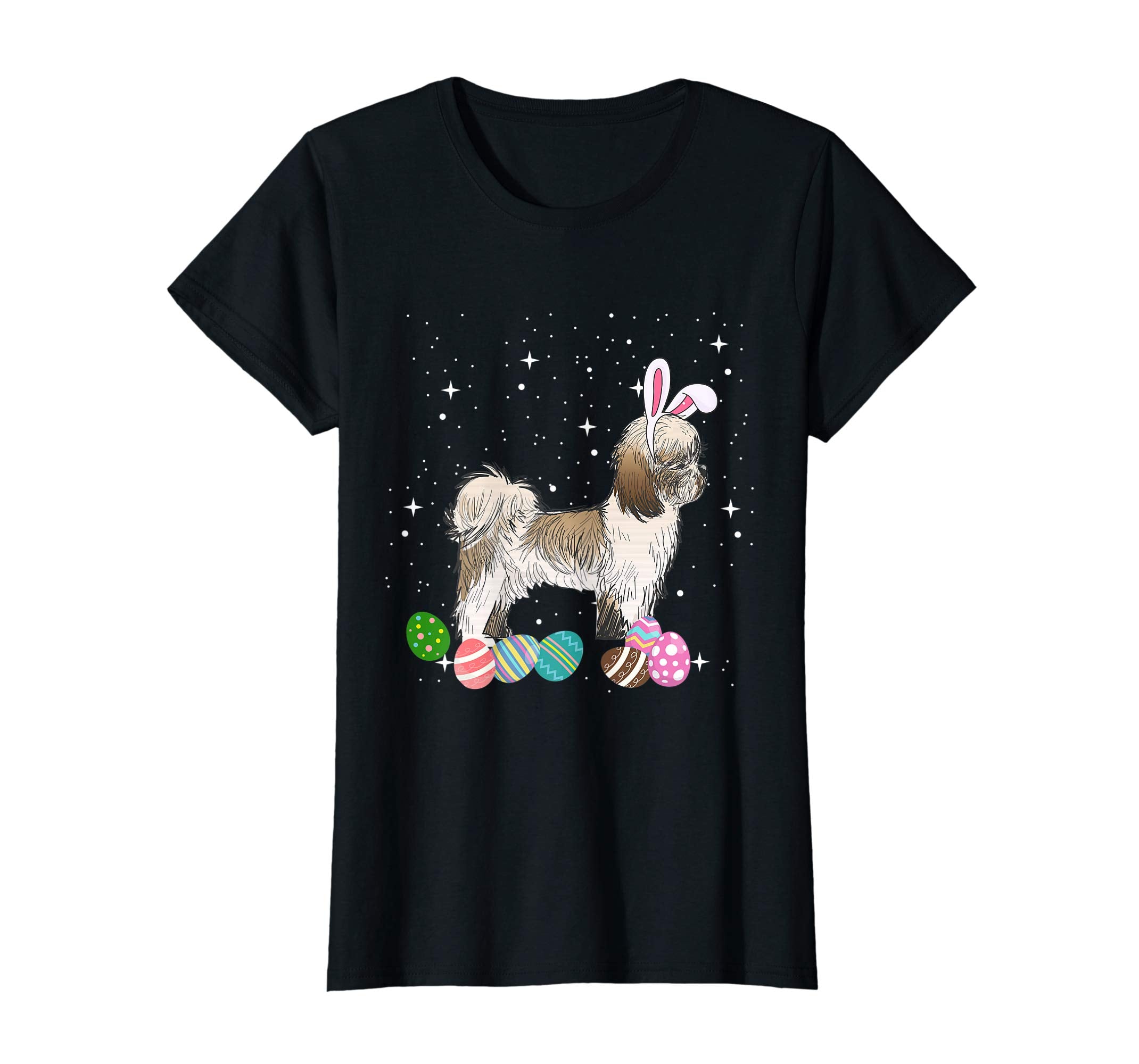 Shih Tzu Dressed As Easter Bunny With Rabbit Ears T-Shirt