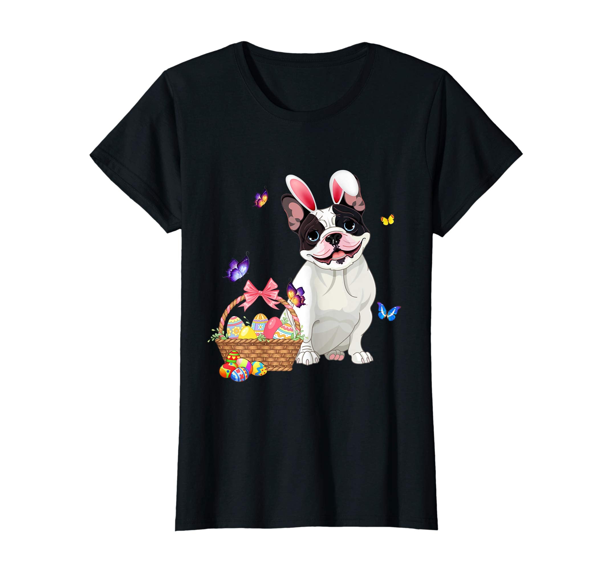 Funny Frech Bulldog Bunny with Eggs Easter T shirt Dog lover