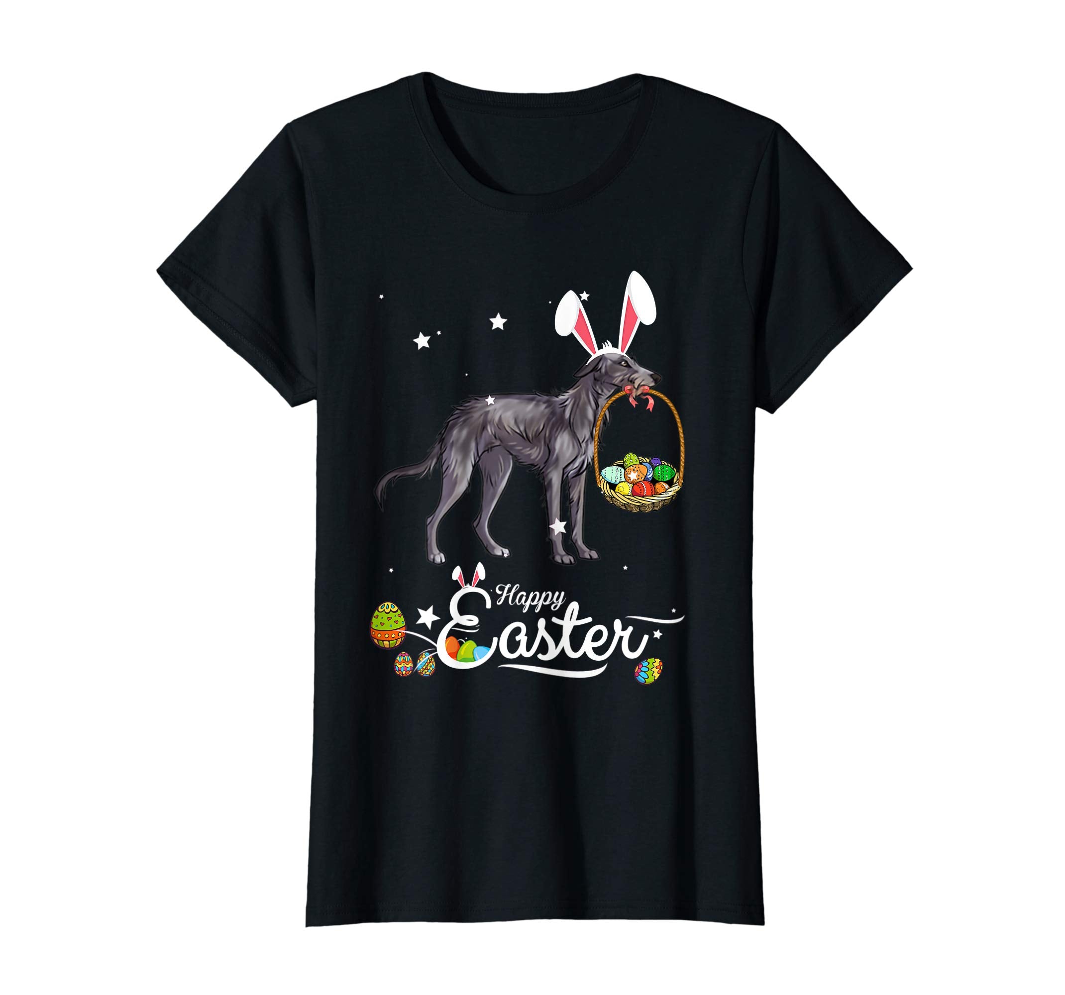 Scottish Deerhound Dog With Bunny Hat Easter Costume T Shirt