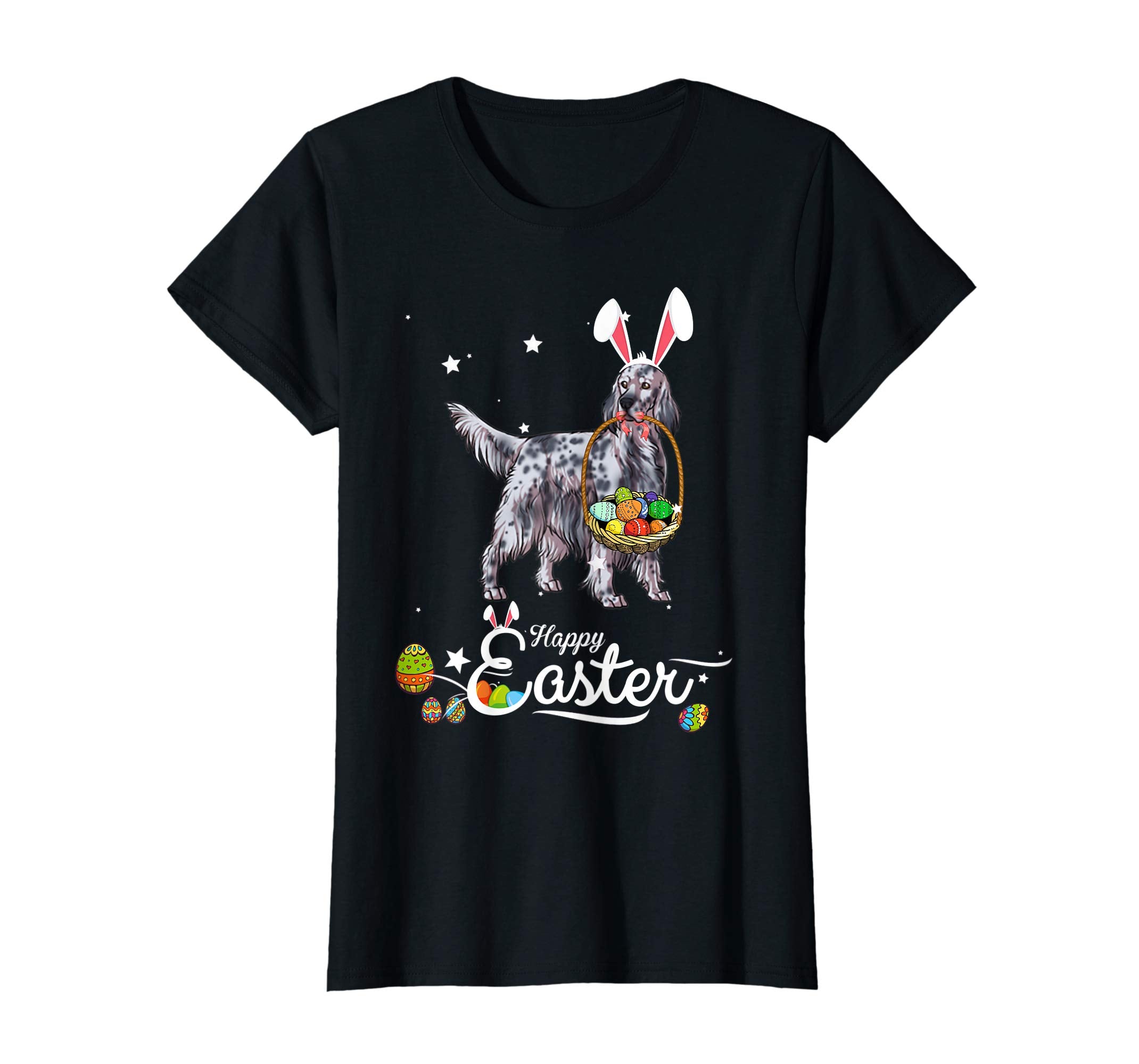 English Setter Dog With Bunny Hat Easter Costume T Shirt