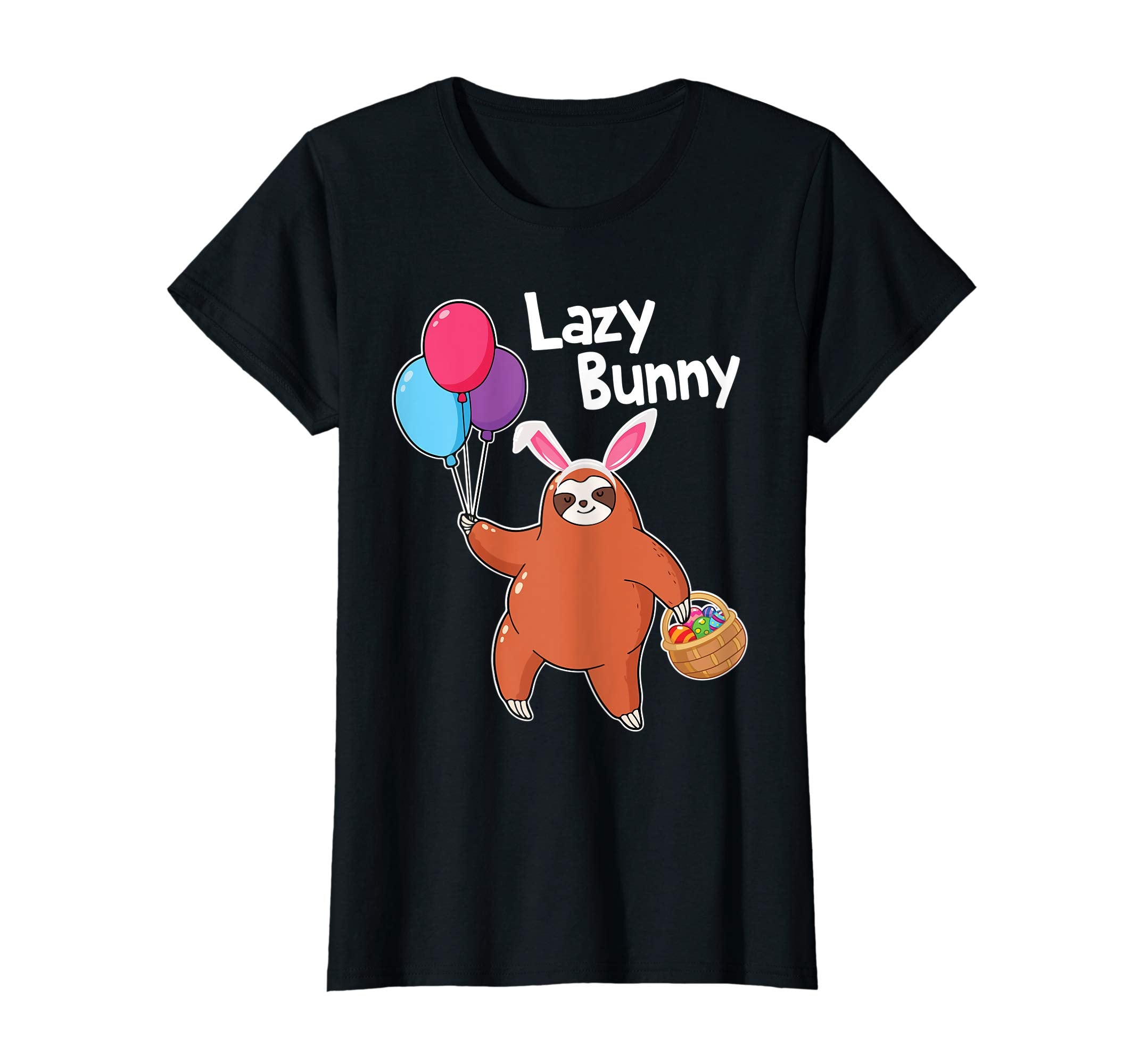 Sloth Playing Balloons Easter Eggs Happy Shirt Lazy Bunny