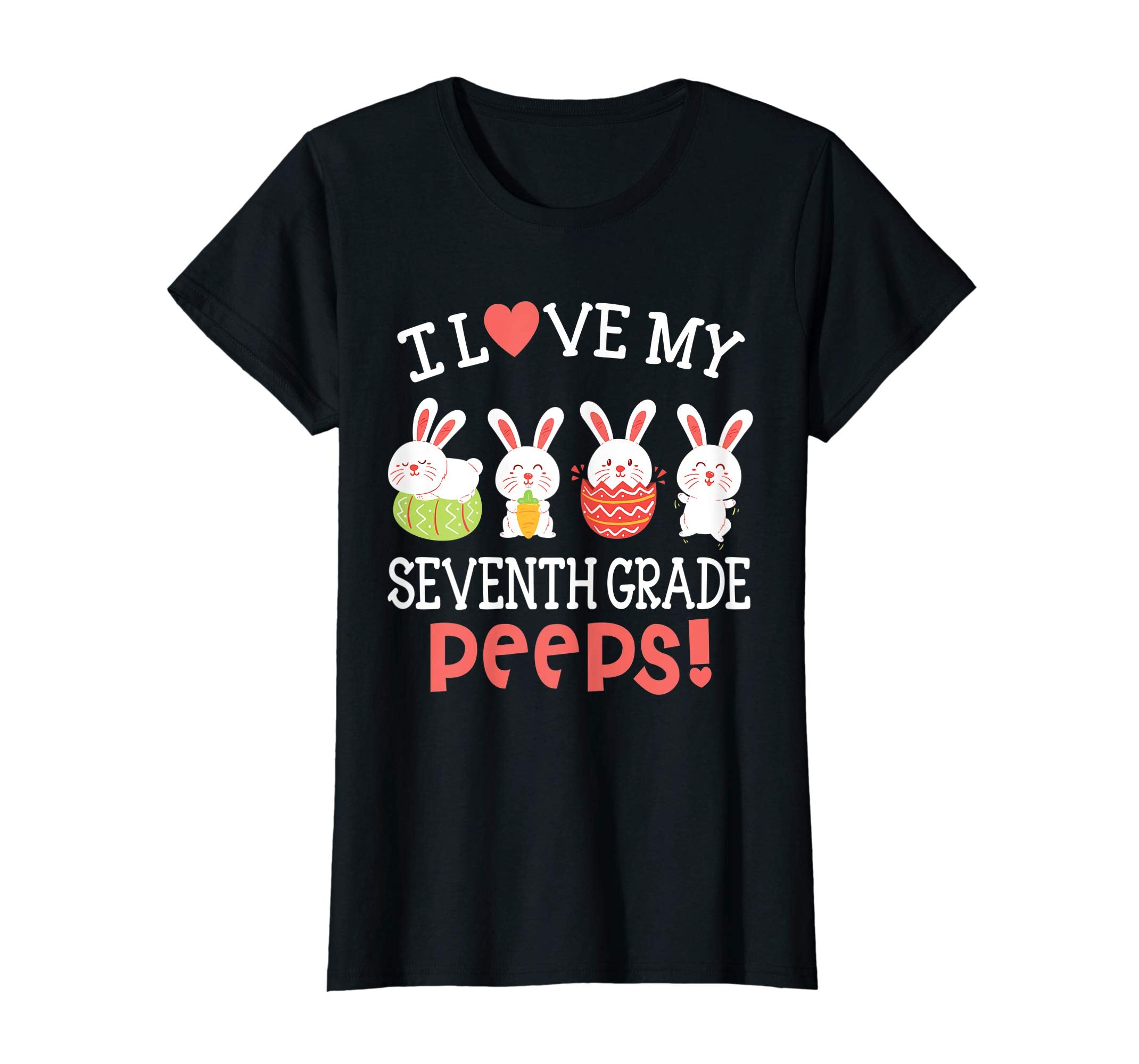 I Love My Seventh Grade Peeps Bunnies Easter Teacher Shirt