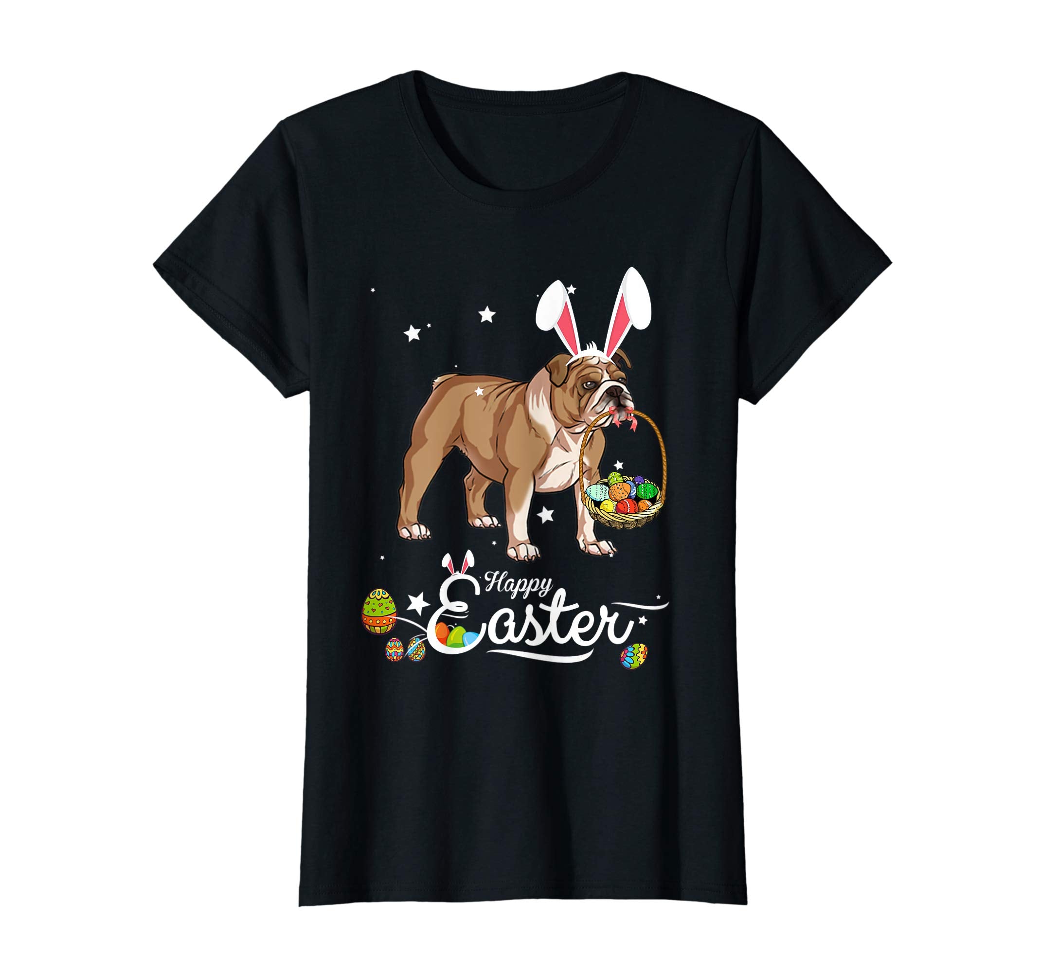 English Bulldog Dog With Bunny Hat Easter Costume T Shirt