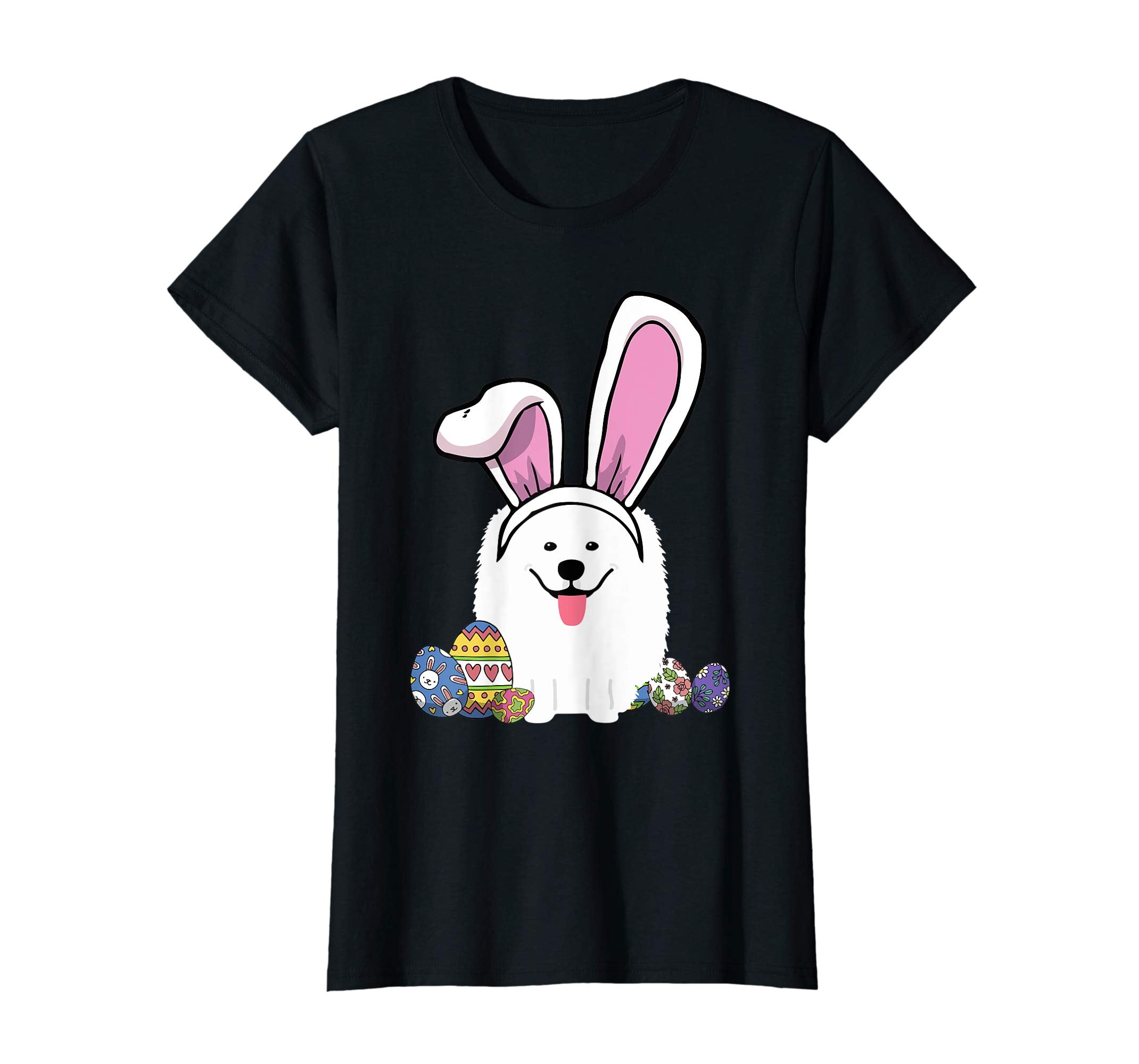 Samoyed Dressed As Easter Bunny With Rabbit Ears T-Shirt