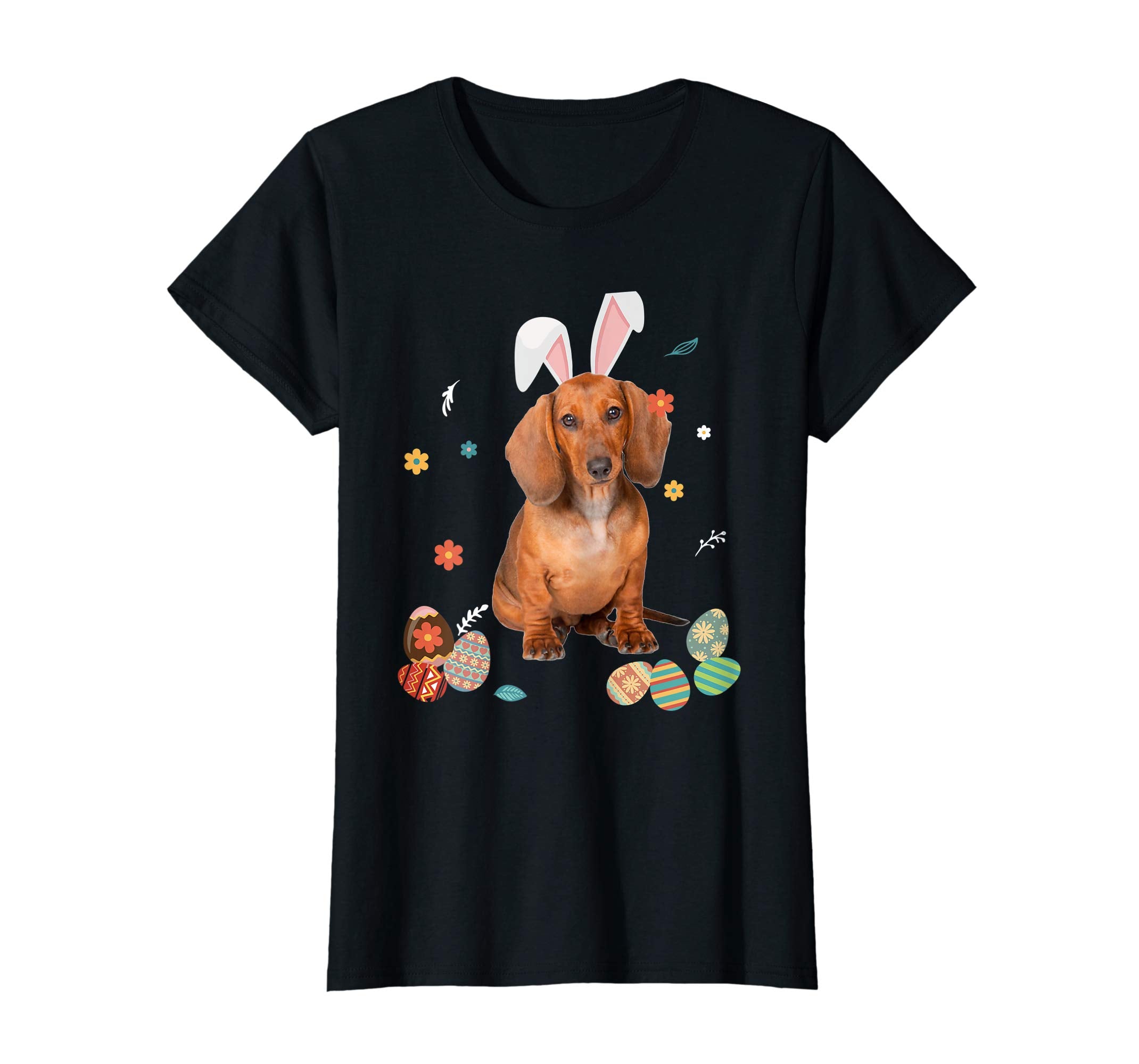 Dachshund Bunny Rabbit Happy Easter Day T-Shirt