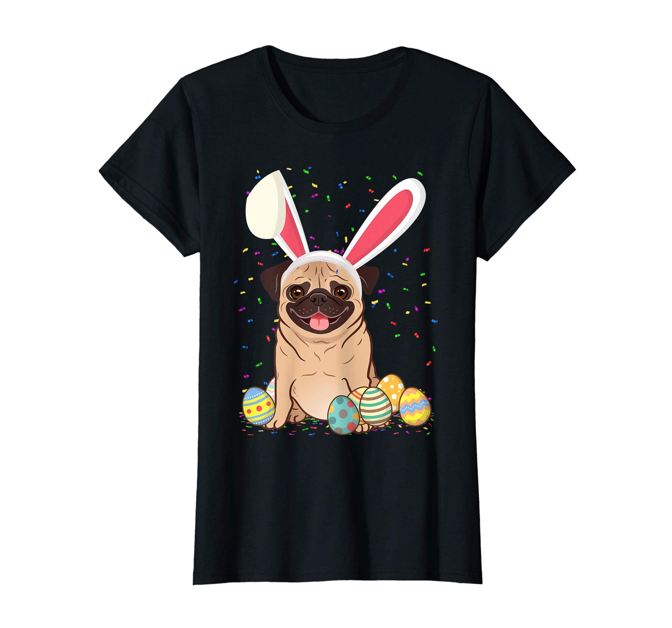 Pug Dog Ear Easter Eggs Shirt Happy Easter Day Gift