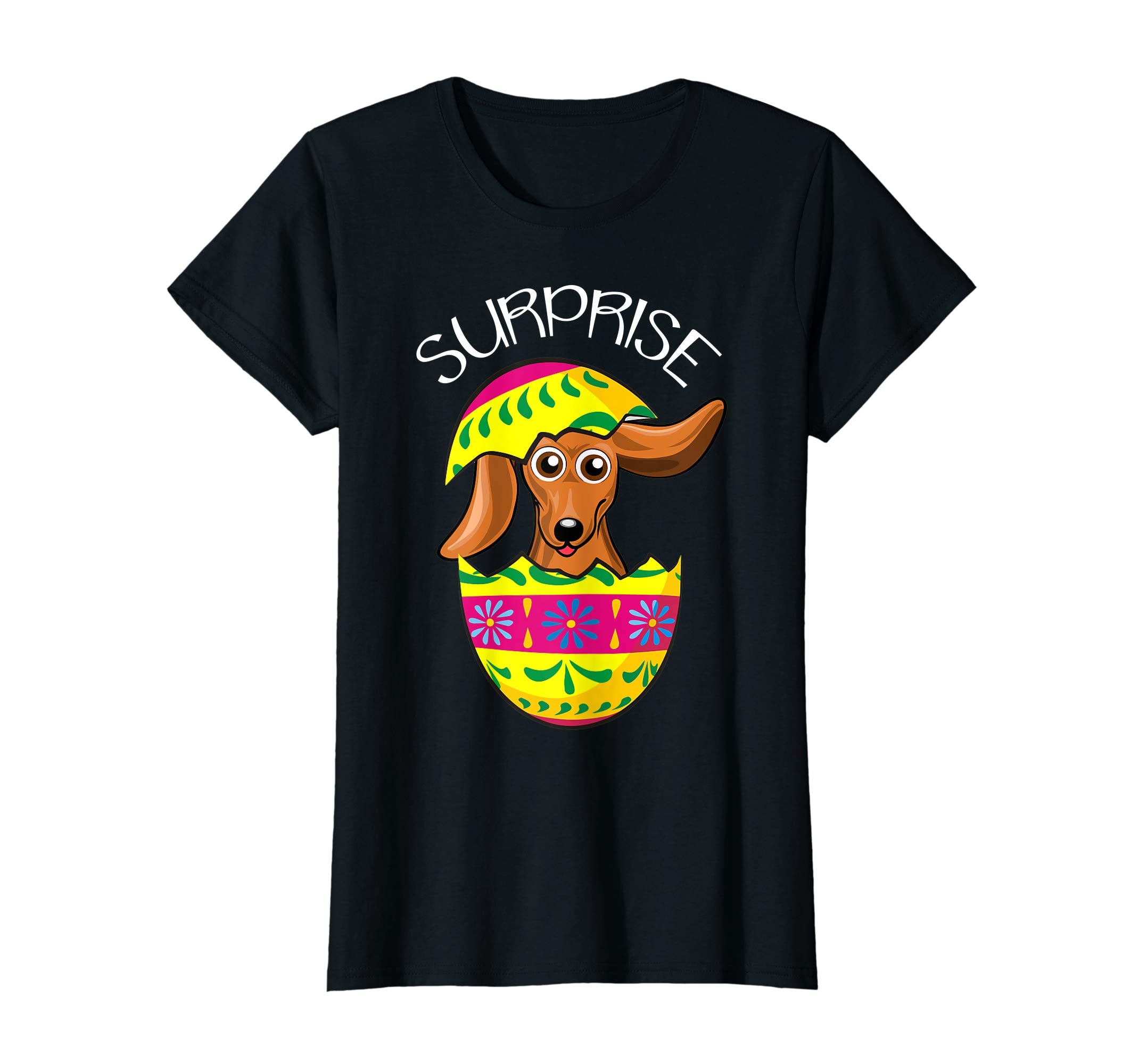 Funny Cute Puppy Dachshund Hatches Easter Egg Easter T-Shirt