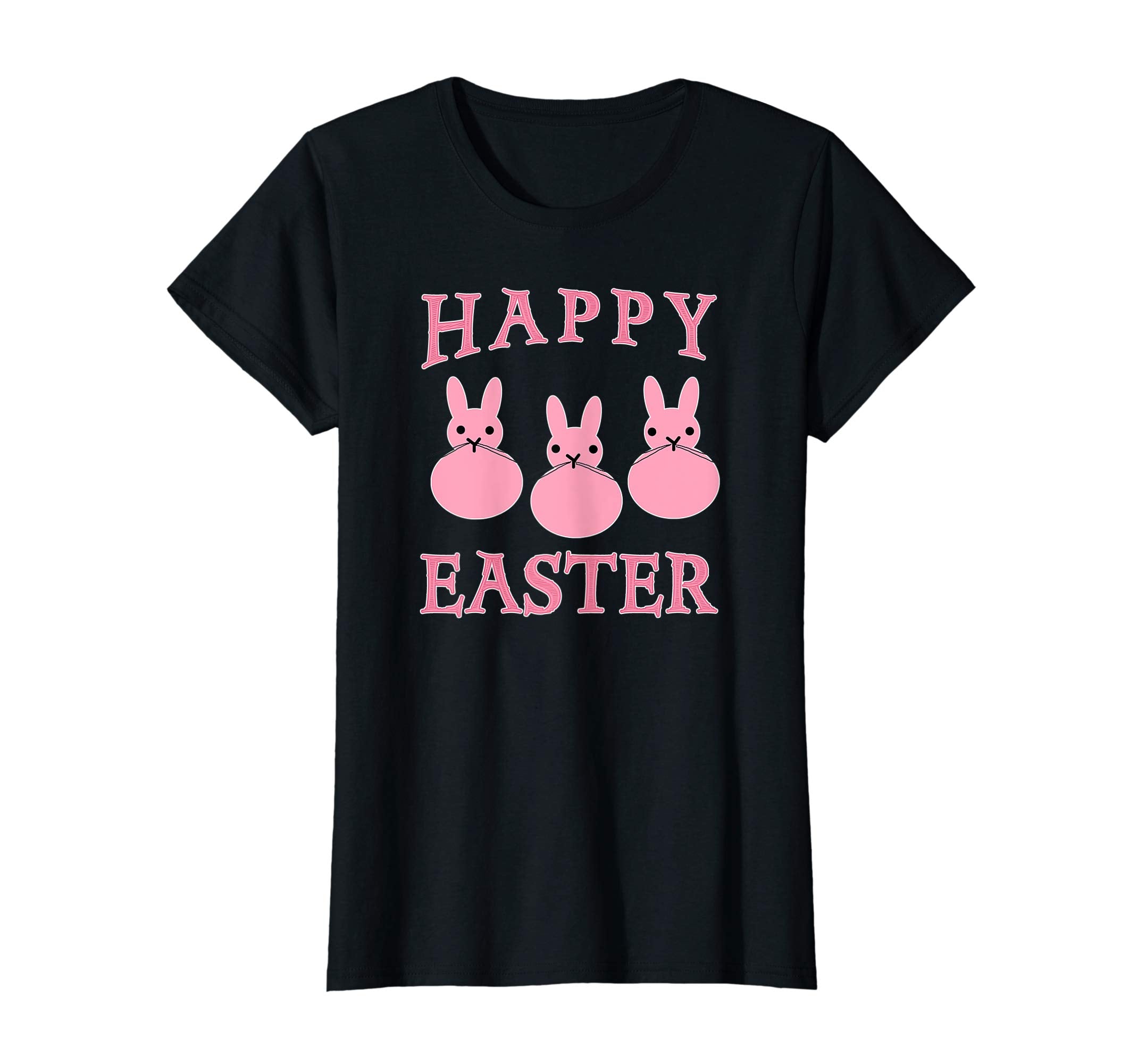 HAPPY EASTER T-shirt THREE BUNNIES PINK