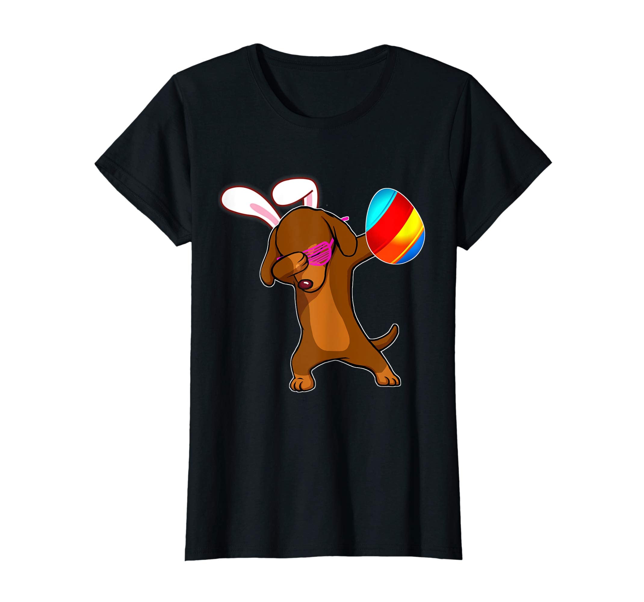 Easter Bunny Dabbing Dachshund Dog Tshirt Egg Ears Gift