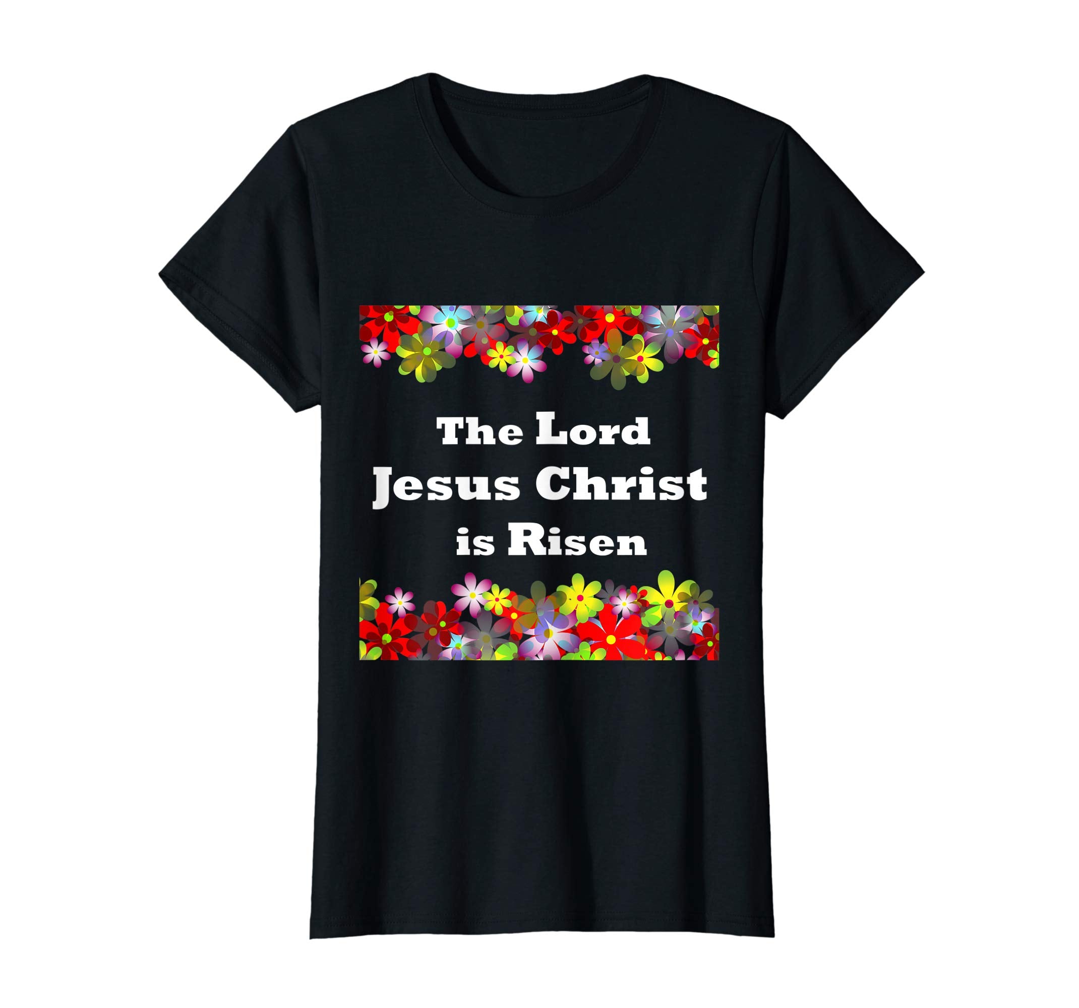 Jesus Christ He is Risen Floral Design Easter Tshirt Tee