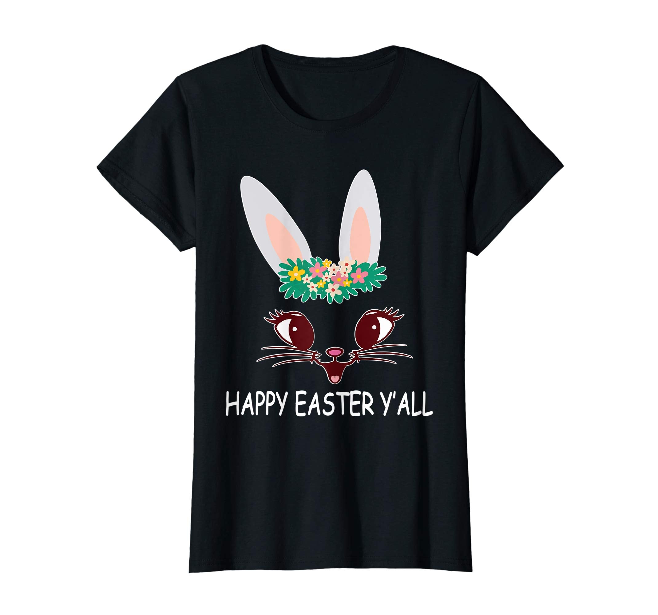 Flowers Bunny Rabbit Emotion Face Shirt Happy Easter Y'all