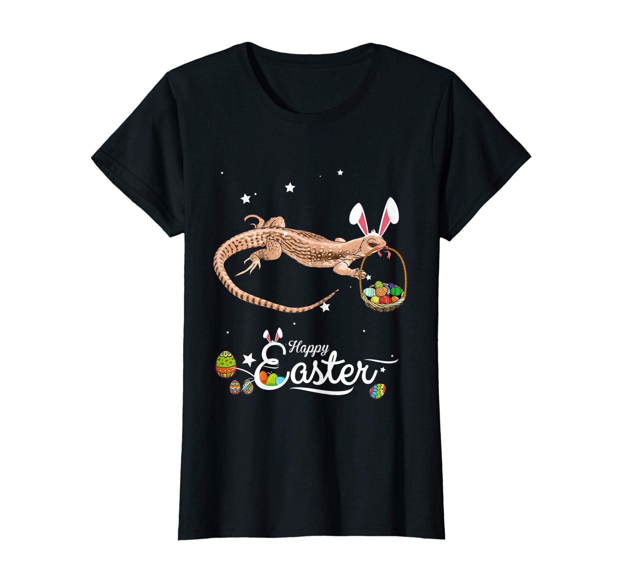 Cute Easter Lizard with Bunny Ears and Eggs T Shirt