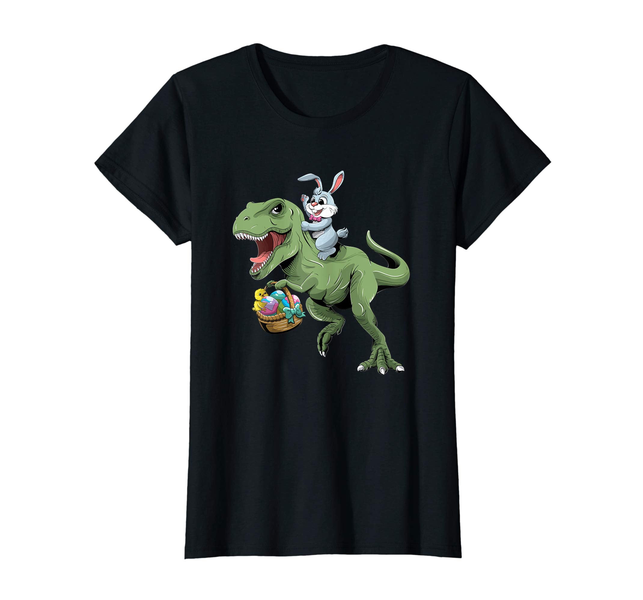 Easter T Shirt for Kids with Cool Bunny and T-rex Egg Hunt
