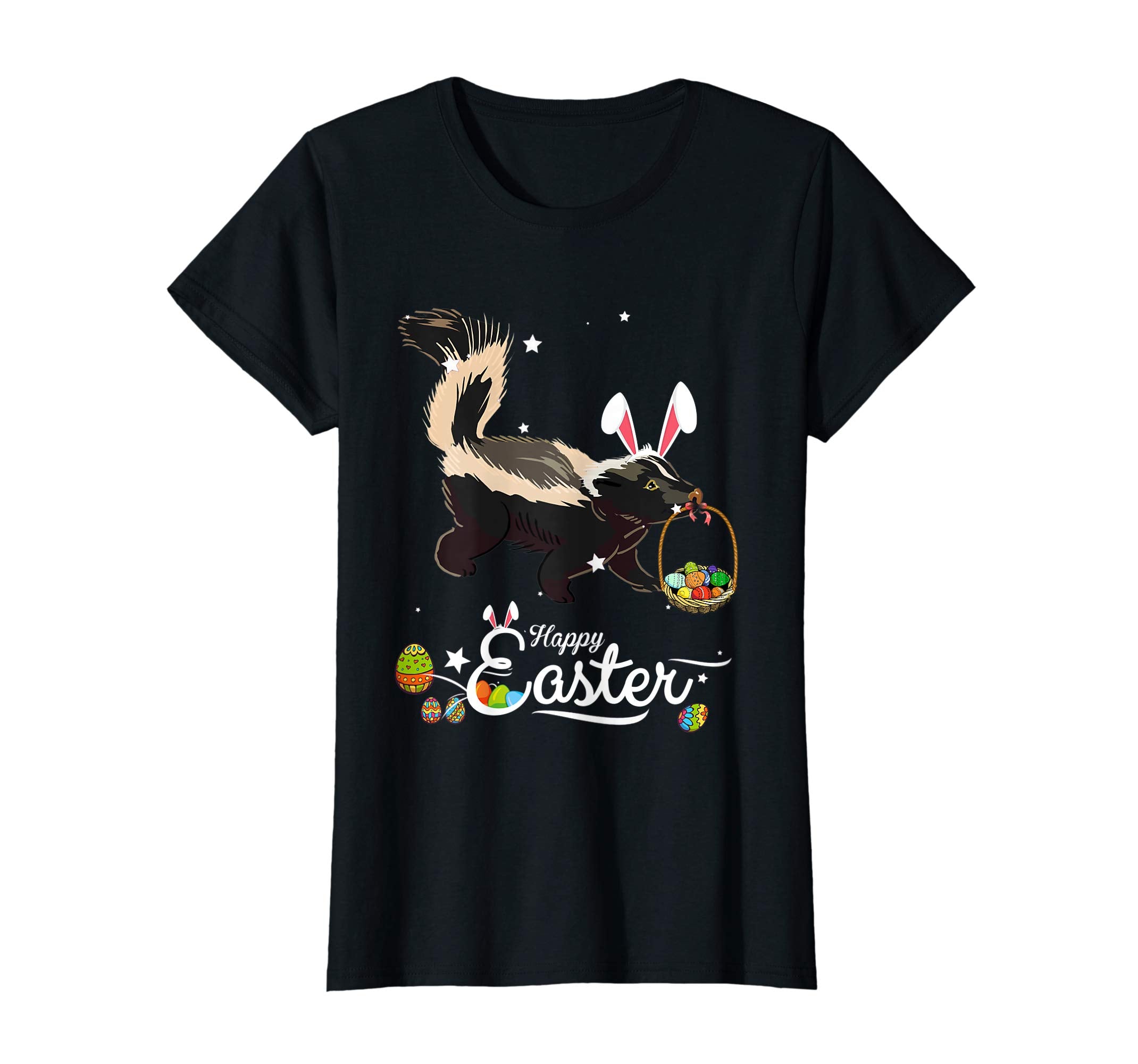 Cute Easter Skunk with Bunny Ears and Eggs T Shirt
