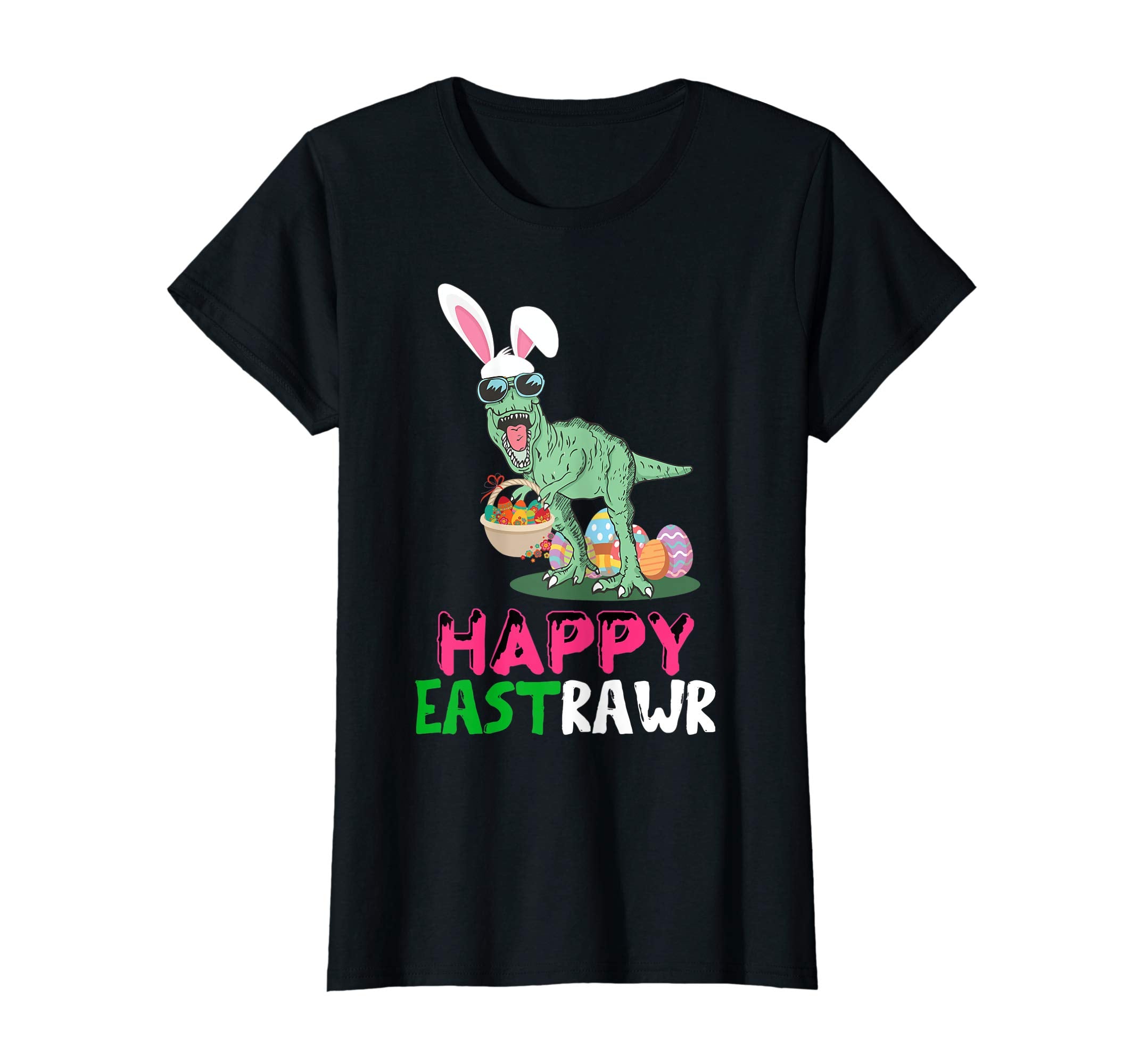 Cute Happy Eastrawr T Rex Dinosaur- Bunny Easter Egg T shirt
