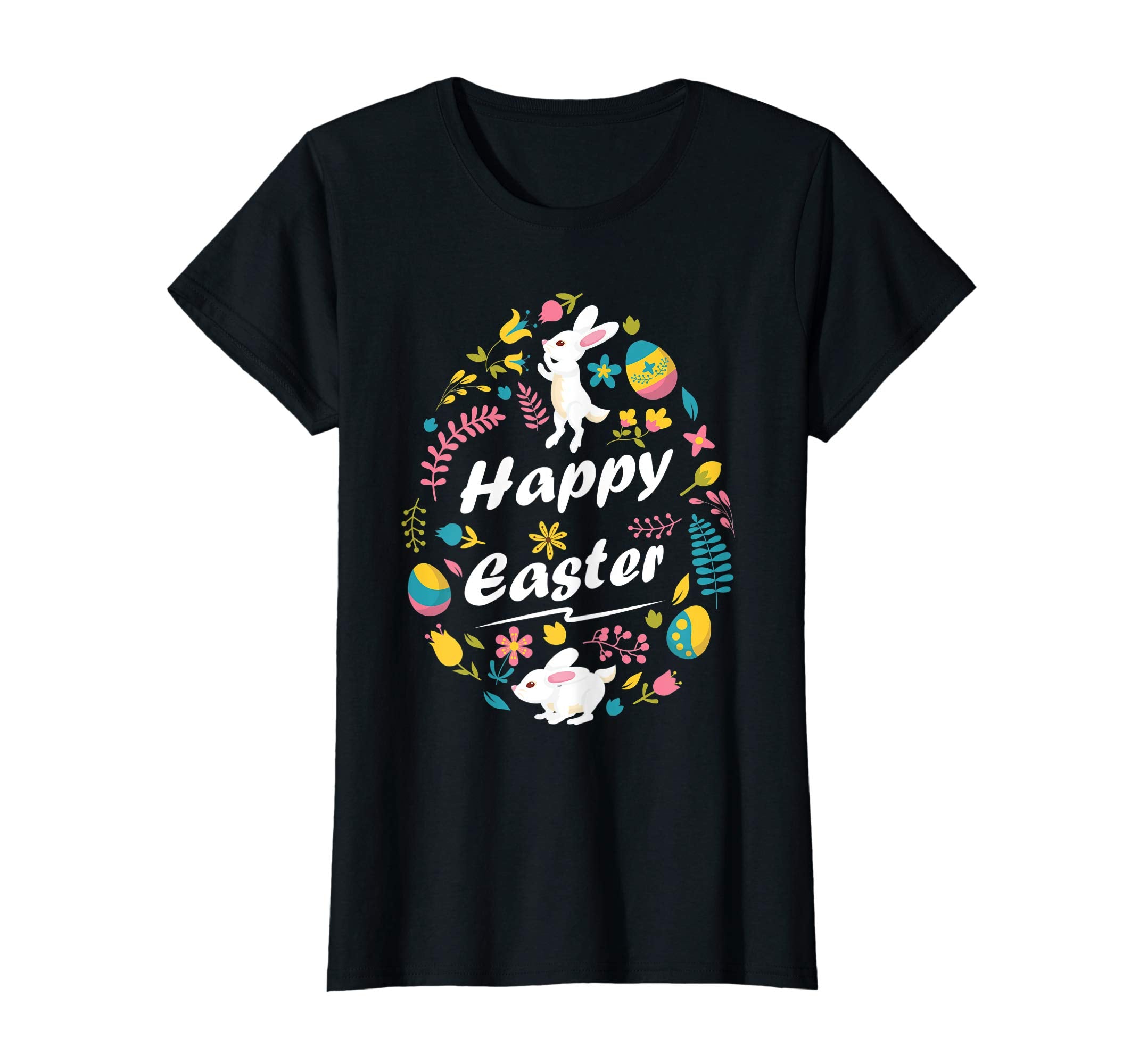 Flower Bunny Playing With Easter Eggs Shirt Happy Easter Day