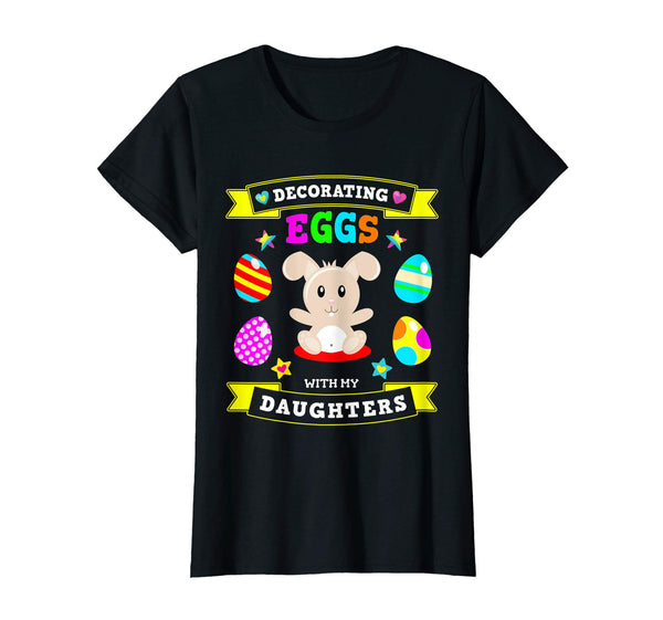 Mom &amp; Dad Easter Bunny Egg Decorating with Daughter Tshirt