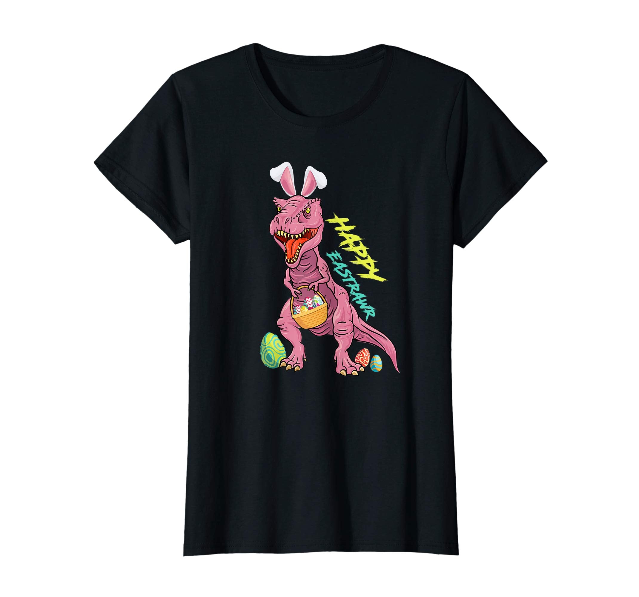 Pink T Rex Dinosaur Easter Bunny Egg Tshirt Happy Easter