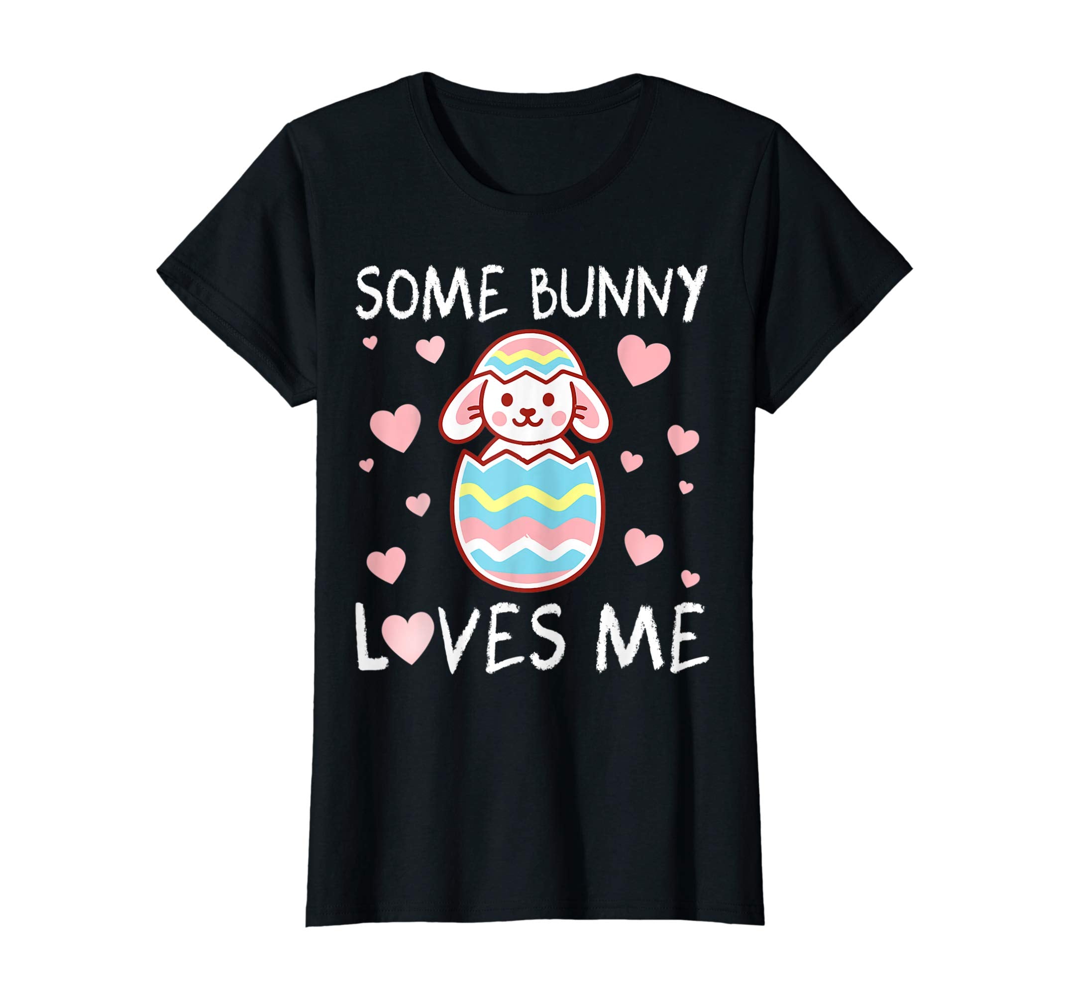 Pink Hearts Some Bunny Loves Me Happy Easter Day Shirt
