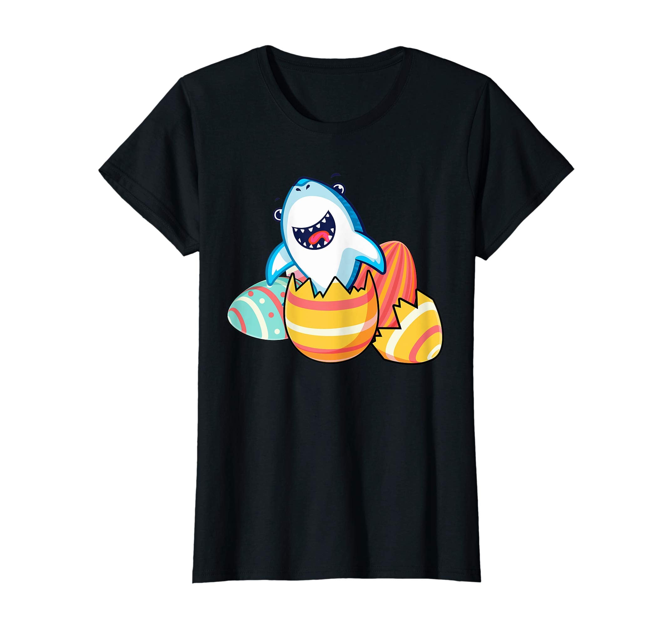 Funny Shark Happy Easter Cute Eggs Boys Kids Girl Shirt Gift