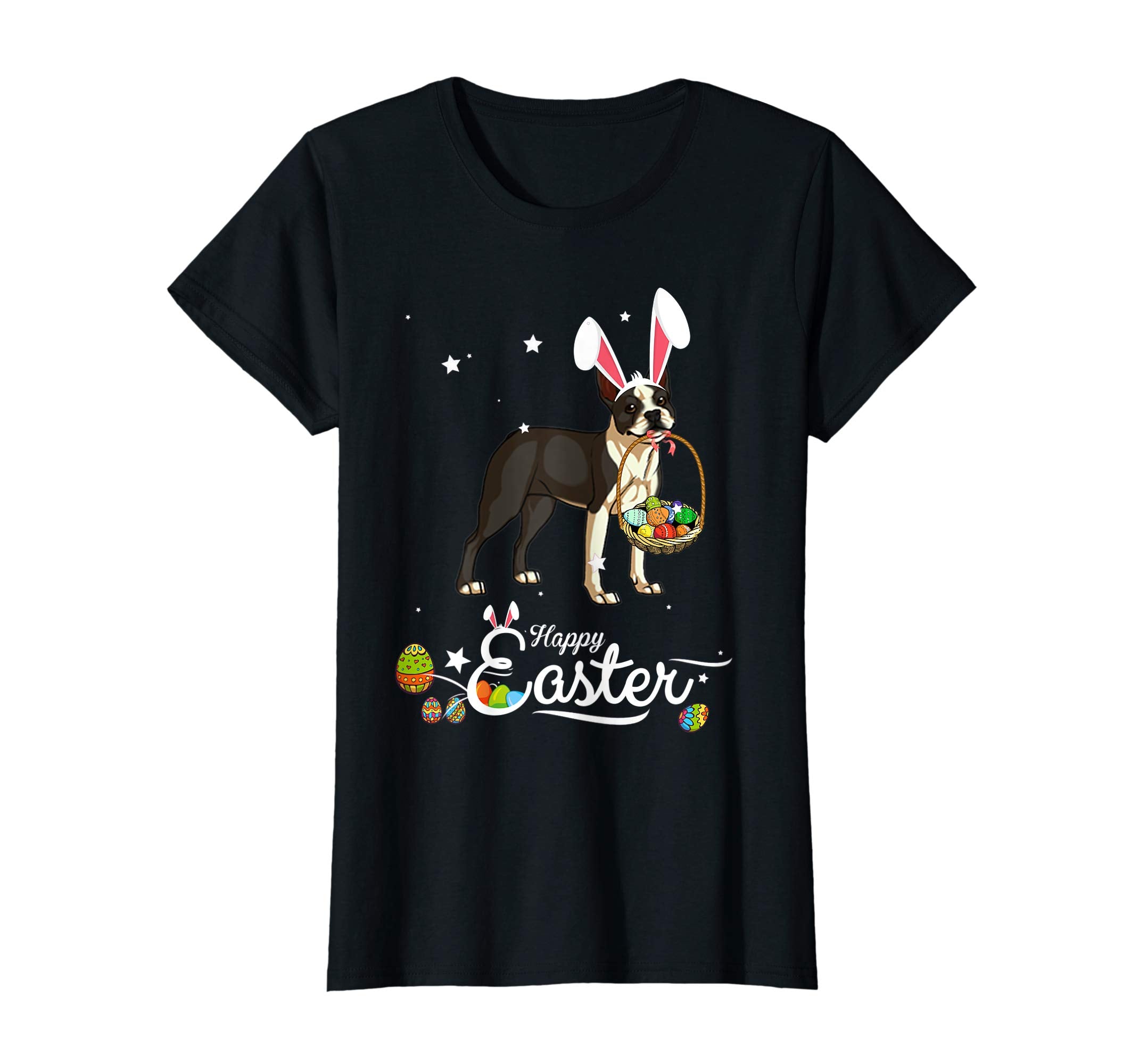 Boston Terrier Dog With Bunny Hat Easter Costume T Shirt