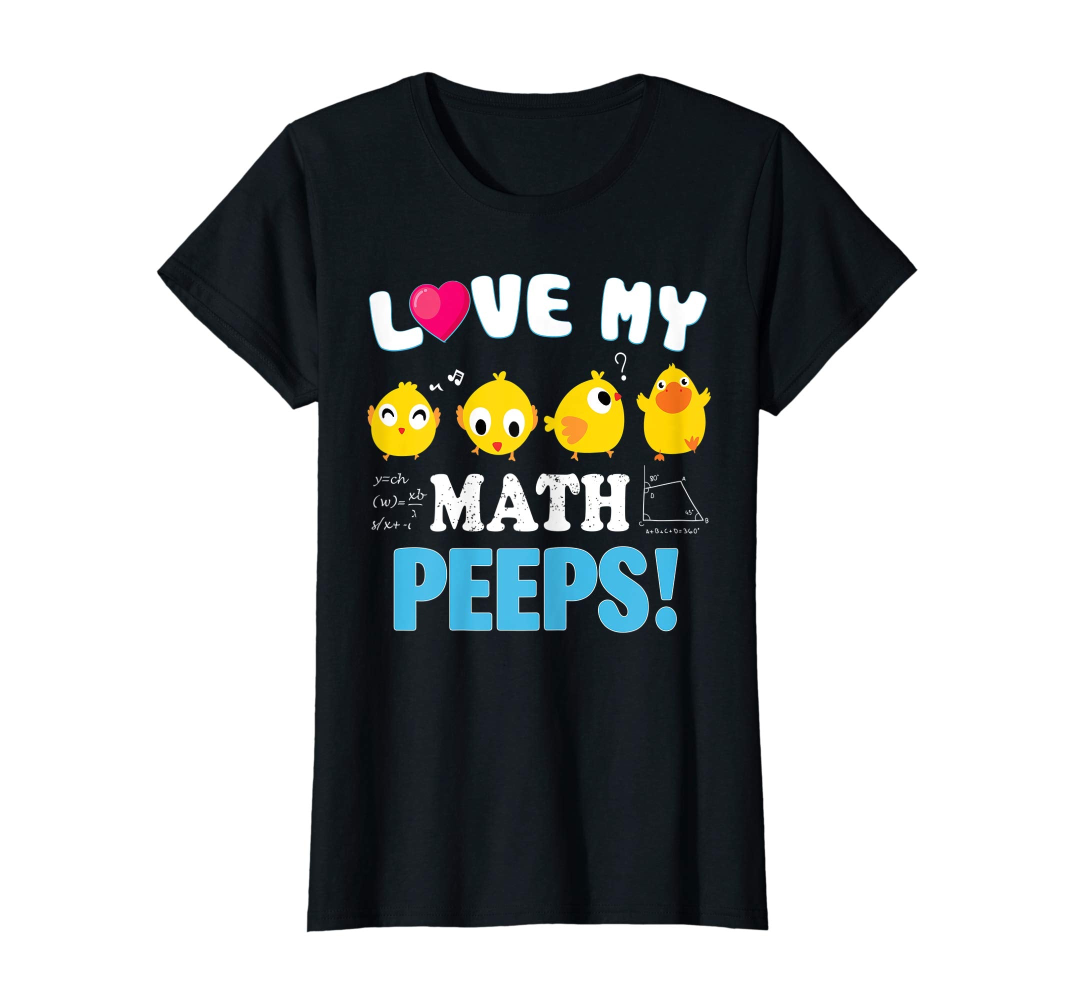 I Love My Math Peeps Chicks Happy Easter Teacher Shirt