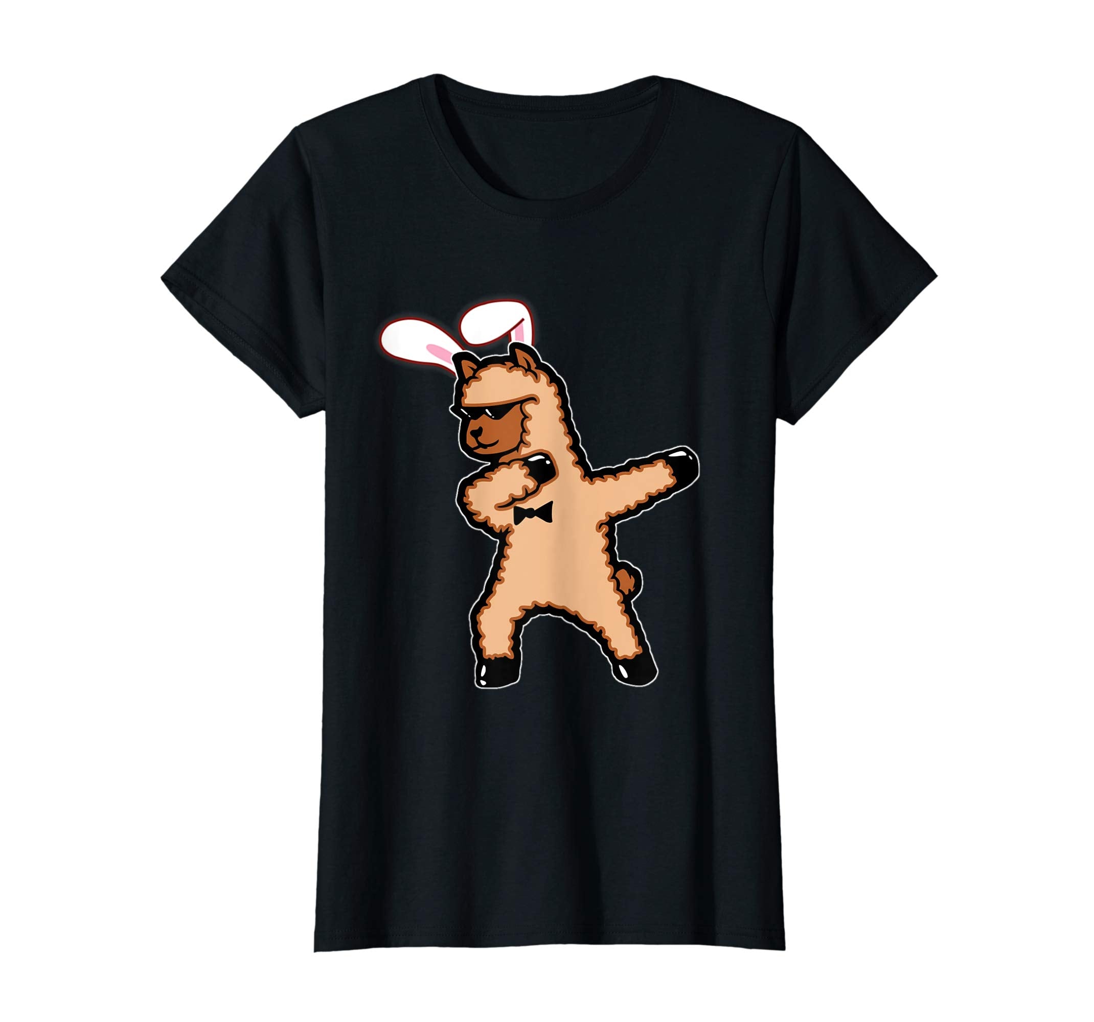 Easter Bunny Dabbing Llama Tshirt Rabbit Ears Animal Gift