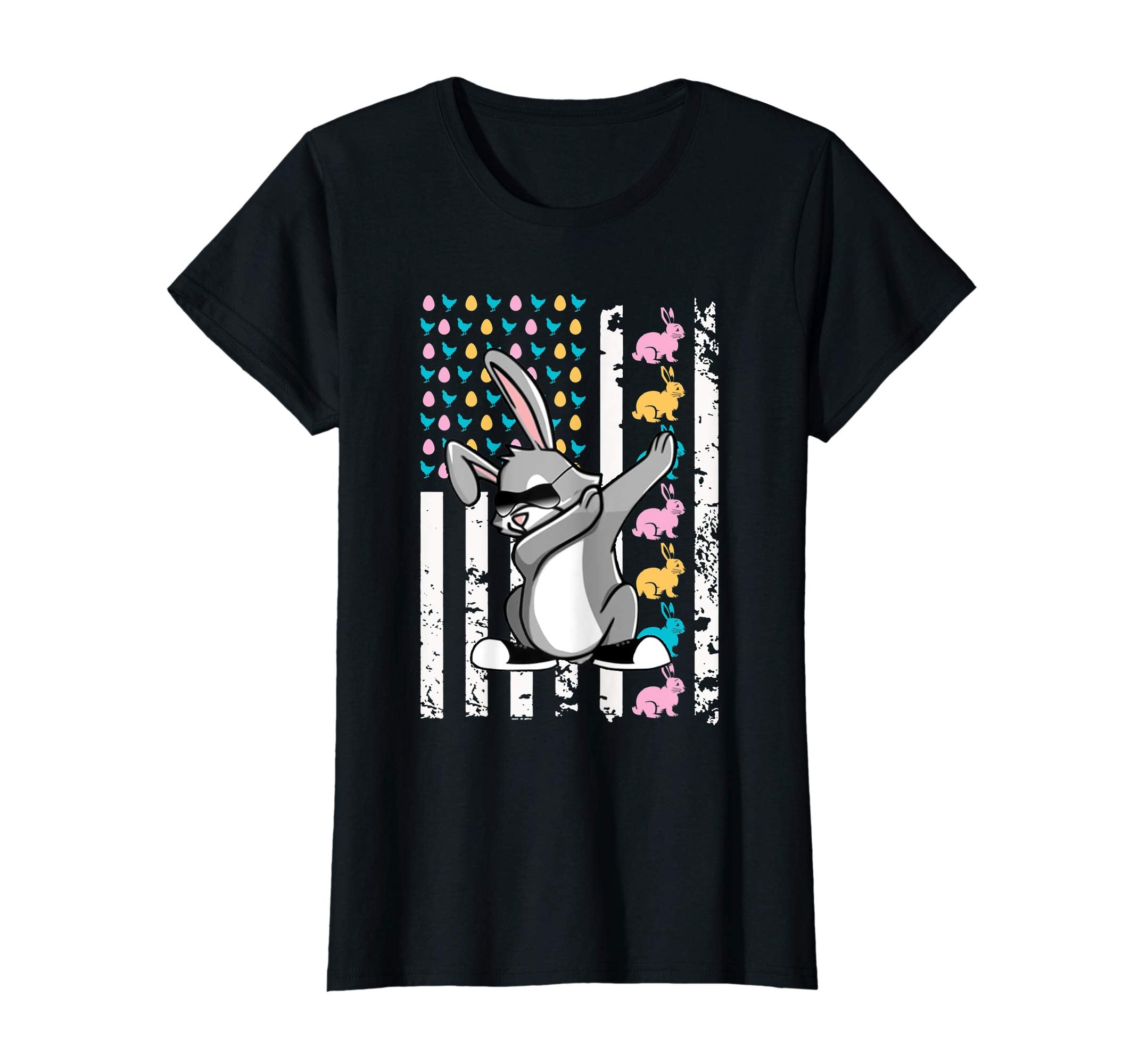 Easter Bunny Dabbing Shirt Easter American Flag Costume