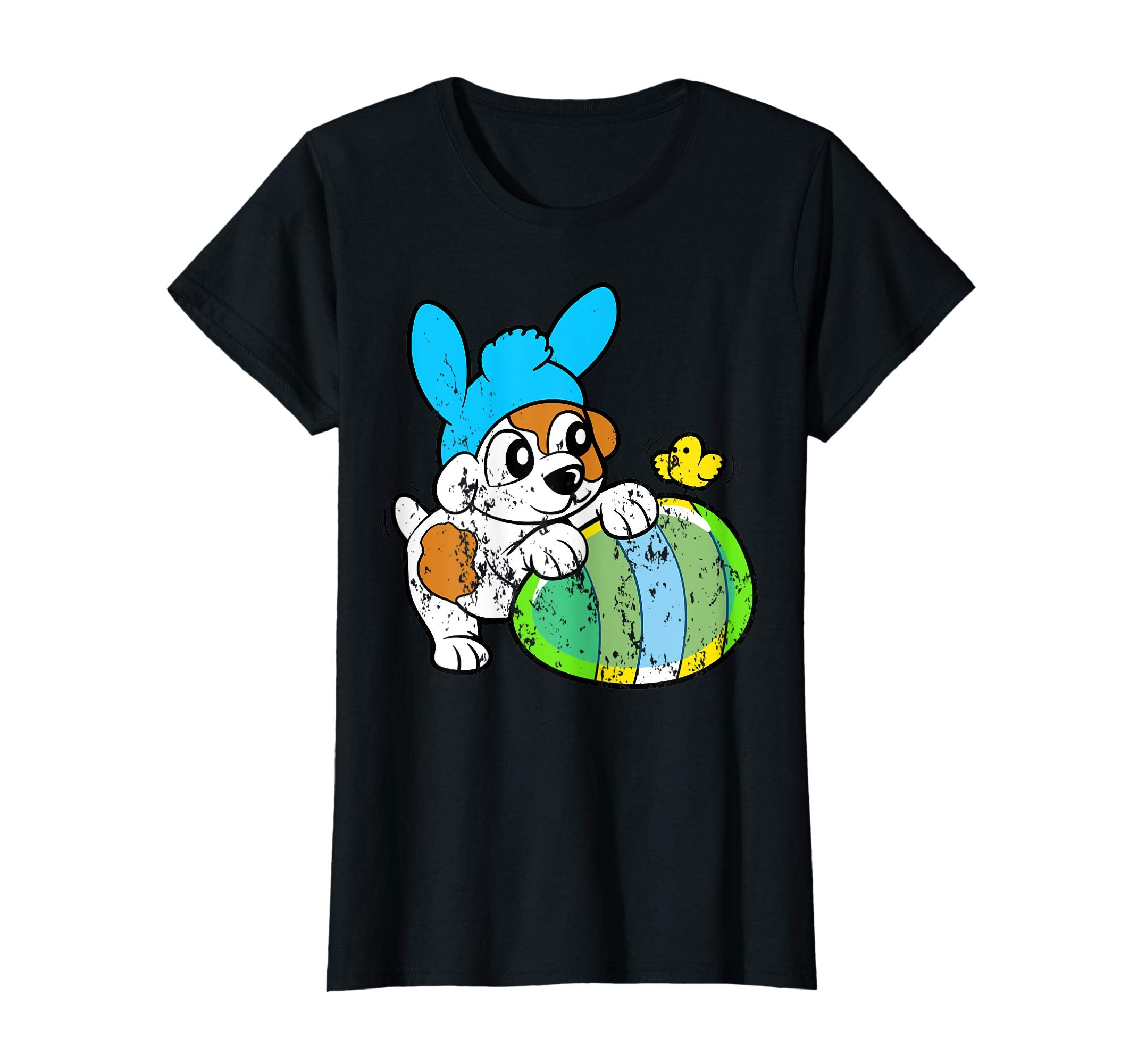 Retro Vintage Grunge Funny Easter Bunny Egg Bird Dog T-Shirt