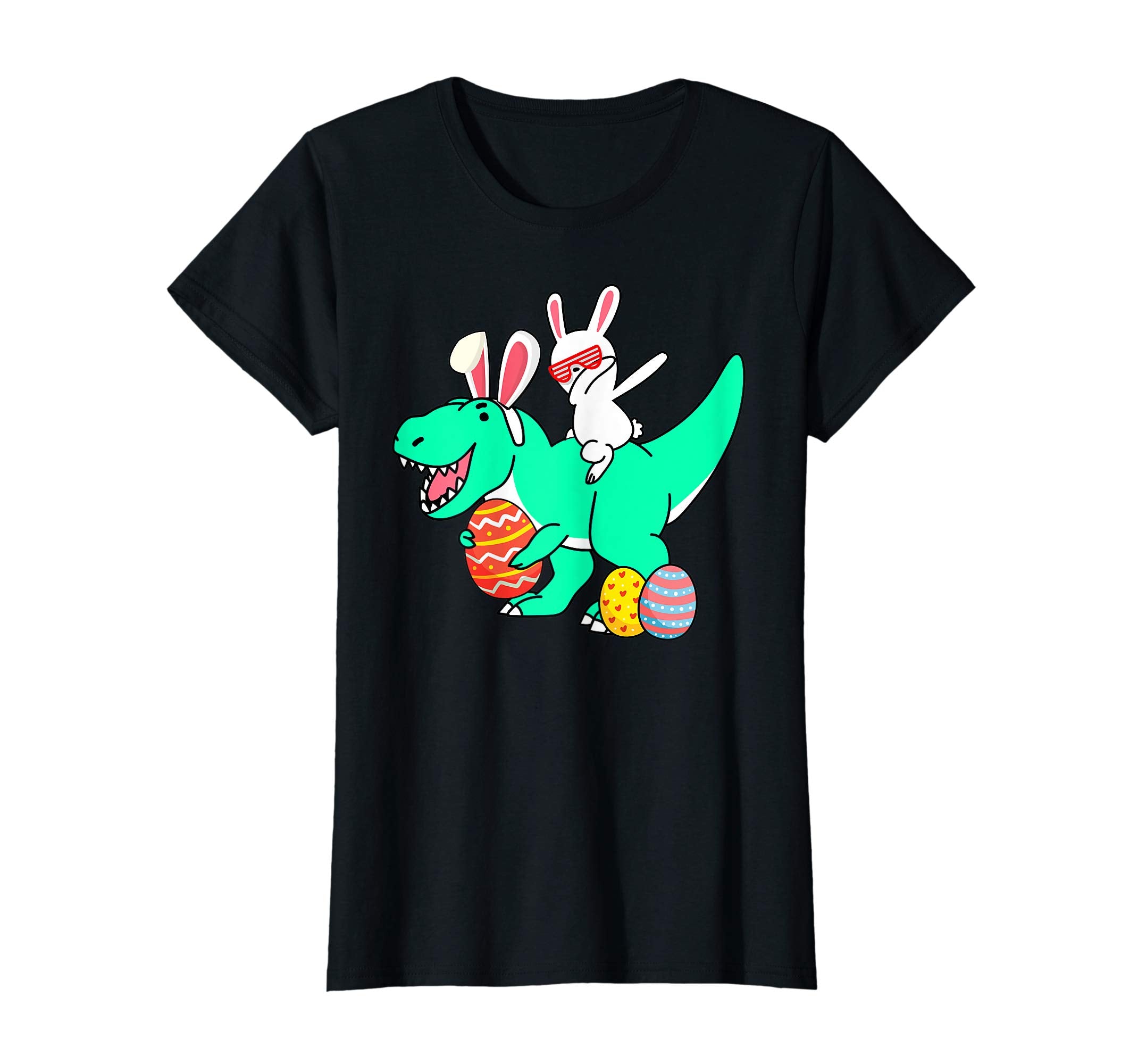 Easter Bunny Riding T Rex Dinosaur Dabbing Easter Egg Shirt